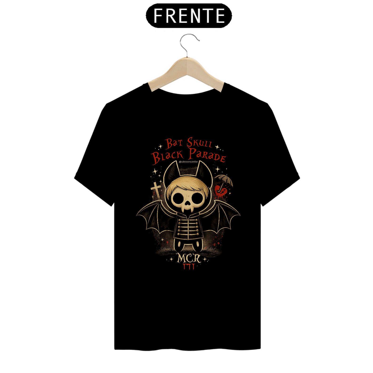 Camiseta Bat Skull Black Parade