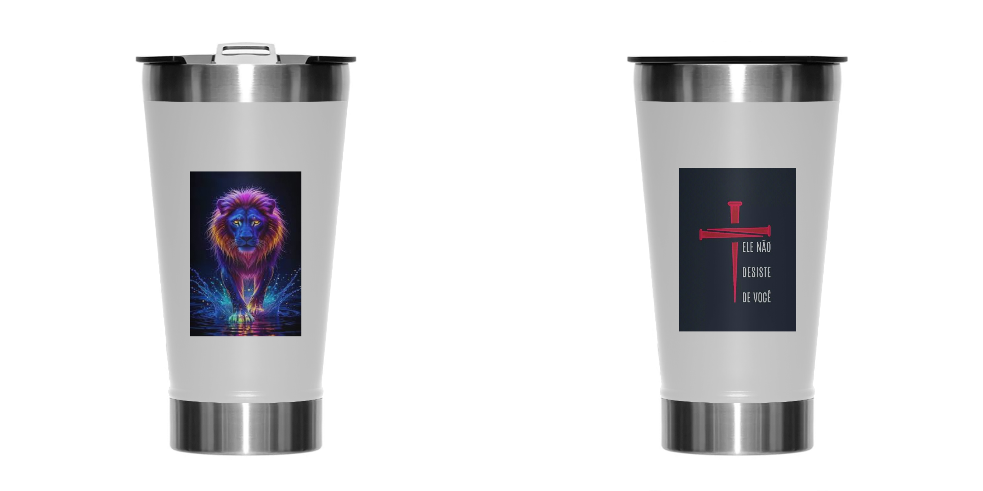 Nome do produto: COPO TERMICO LEÃO NEON