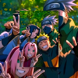 Poster Retrato Naruto e amigos