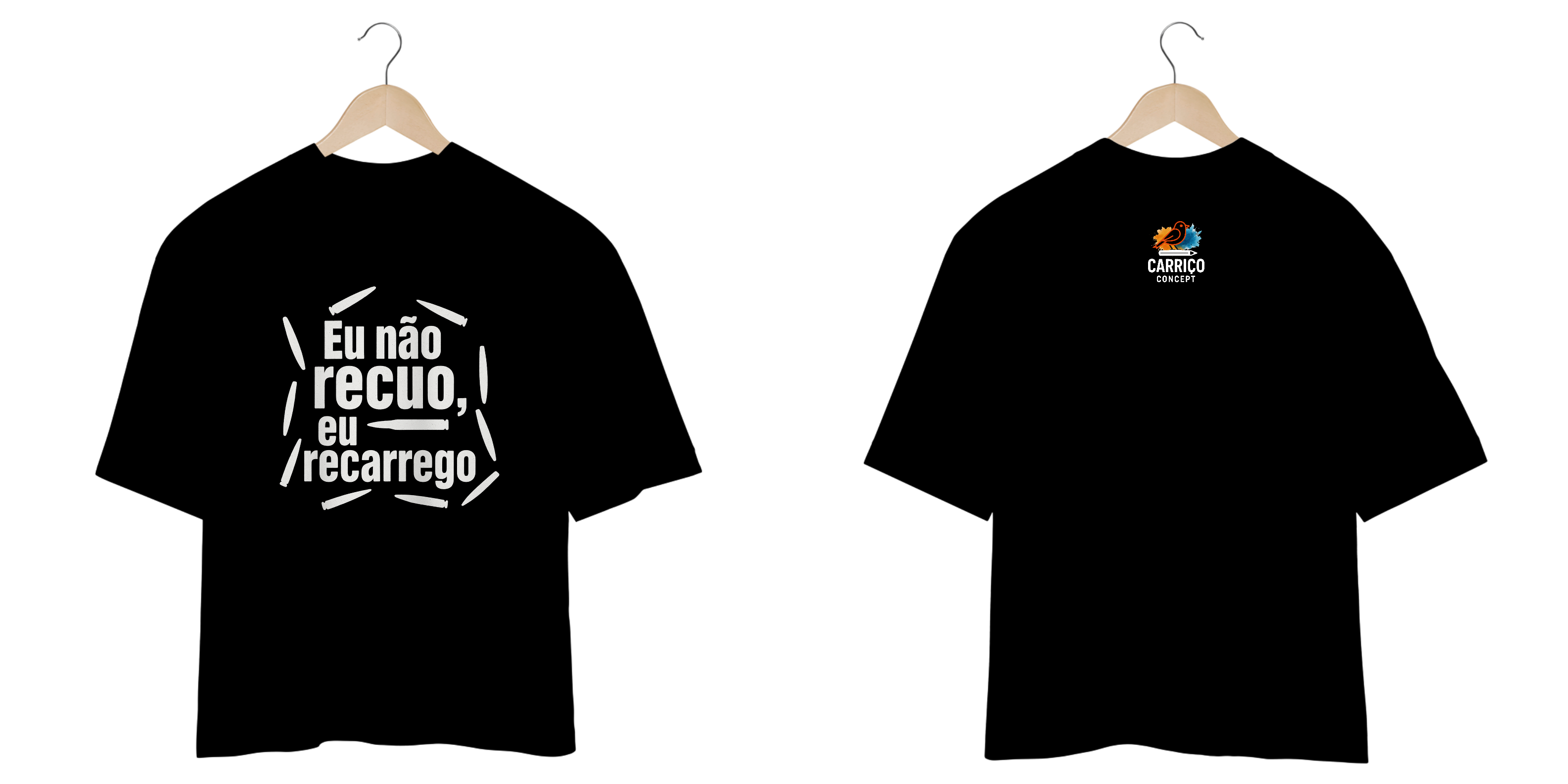 Nome do produto: CAMISETA: EU NÃO RECUO, EU RECARREGO