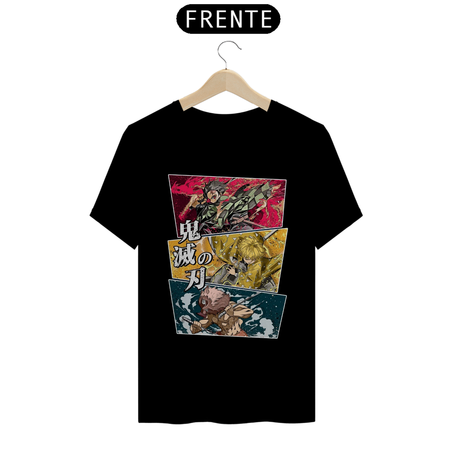 Camiseta Demon Slayer - Tanjiro, Zenitsu, Inosuke