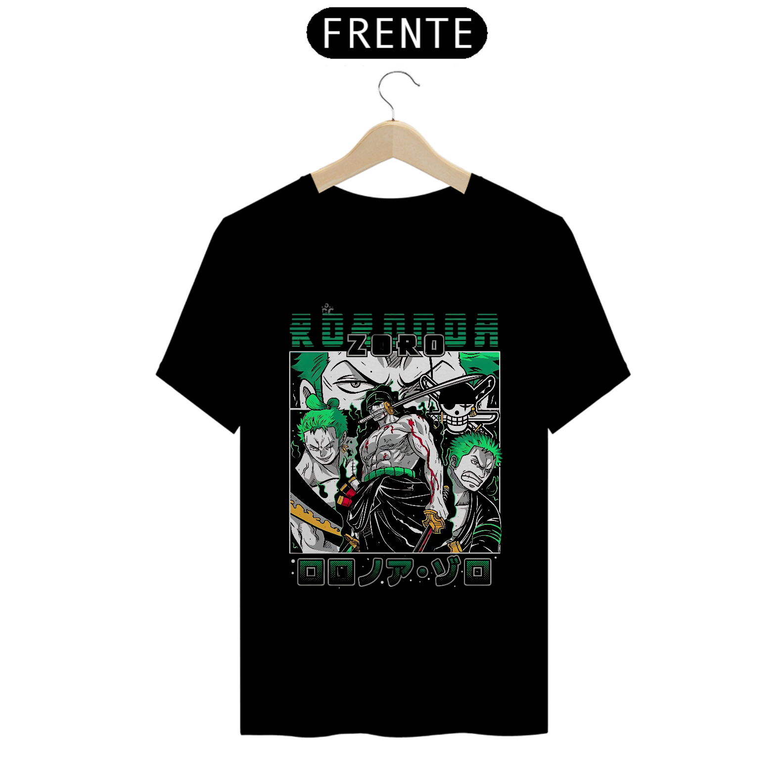 Nome do produto: Camiseta One Piece Espadachim Zoro