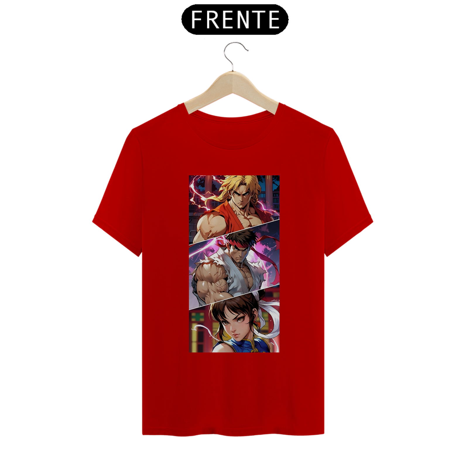 Camiseta Street Fighter Ken-Ryu-Chun-Li