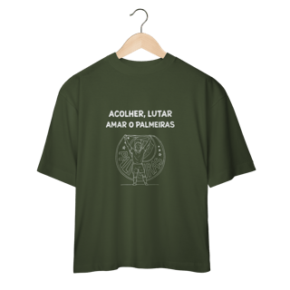 Camiseta Oversized - Acolher, Lutar e Amar