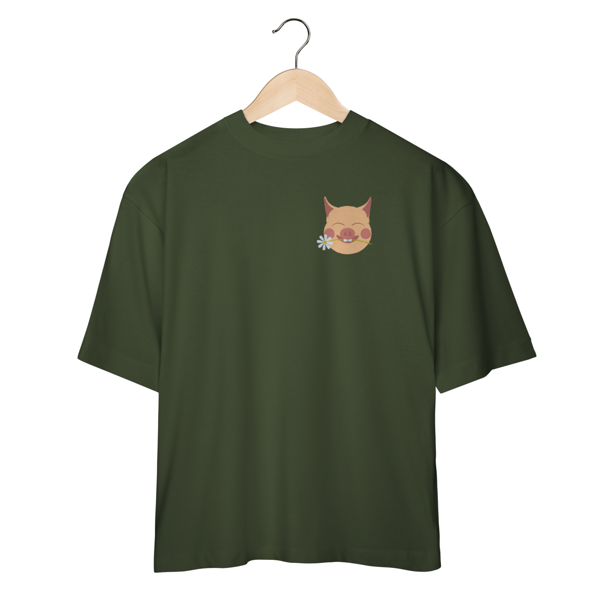 Camiseta Oversized Estampa frente e verso - Porco Bem-me-quer 99