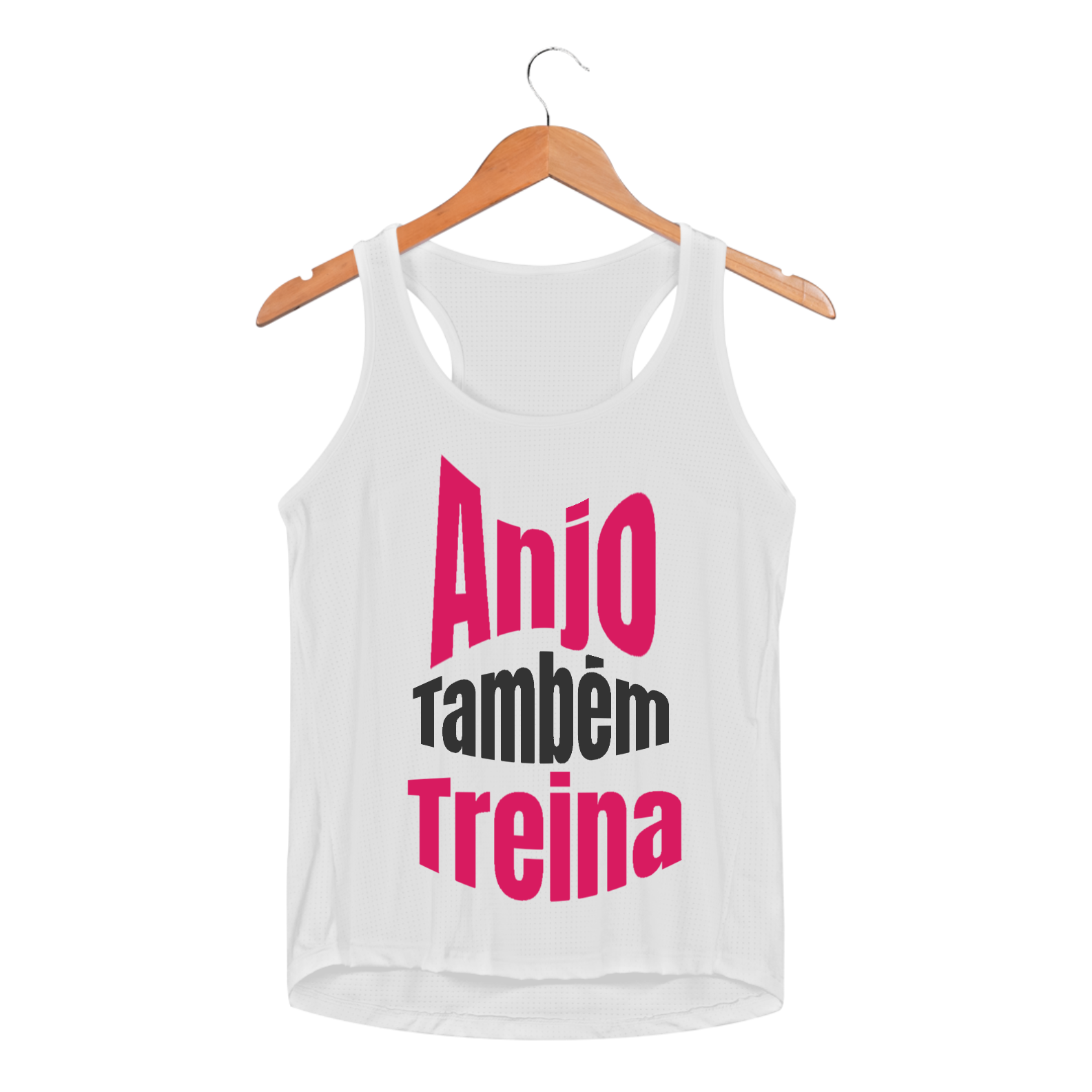 Nome do produto: Regata Academia | \'\'Anjo também treina\'\' | Sport Dry UV