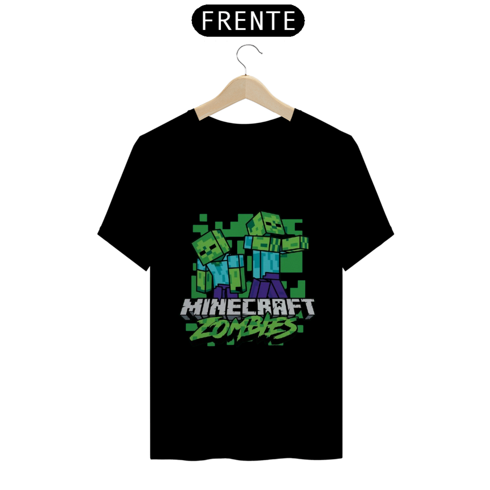 Nome do produto: Camiseta T-Shirt Quality Minecraft Creeper Zumbi Gamer