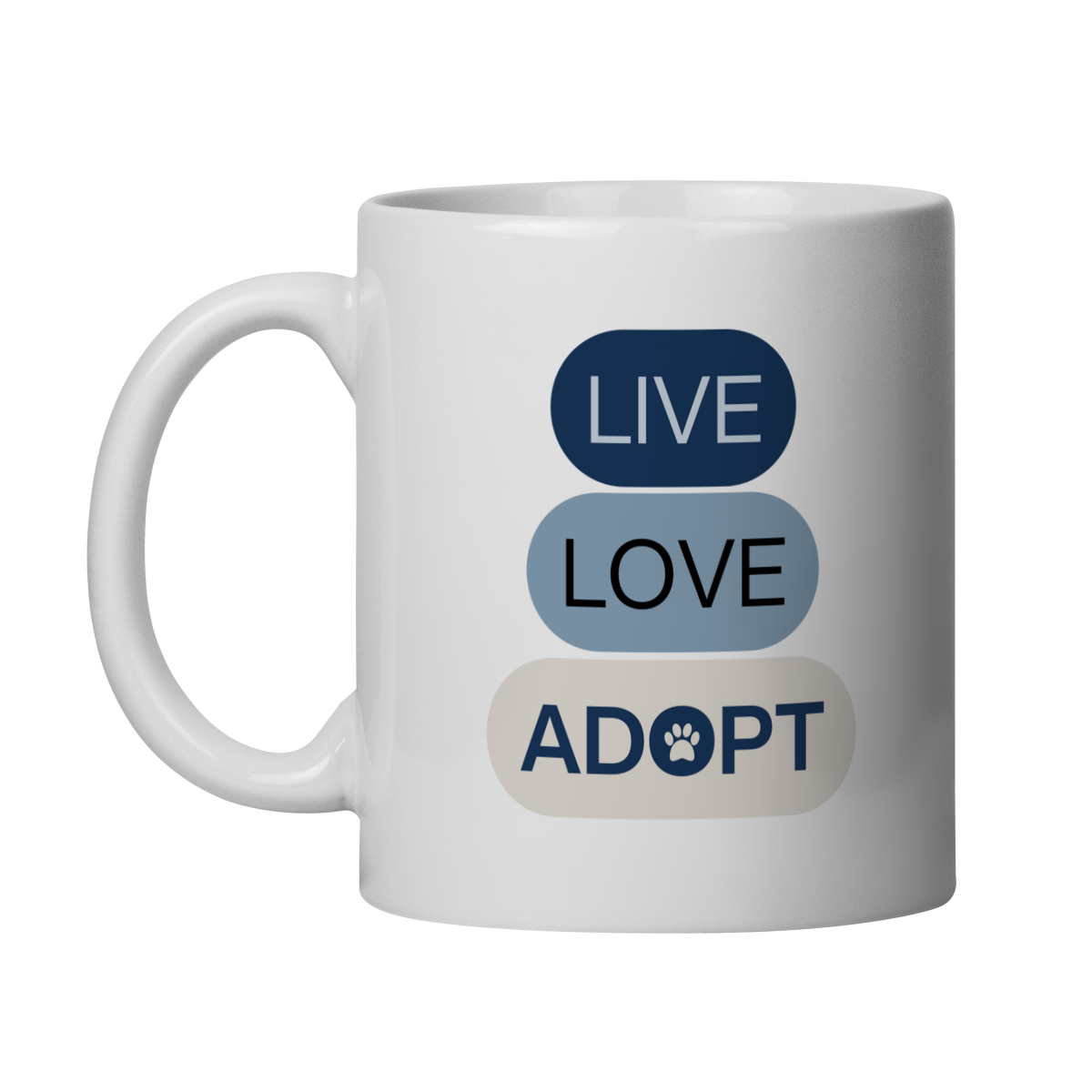 Caneca - Live, Love, Adopt Blue