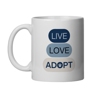 Caneca - Live, Love, Adopt Blue