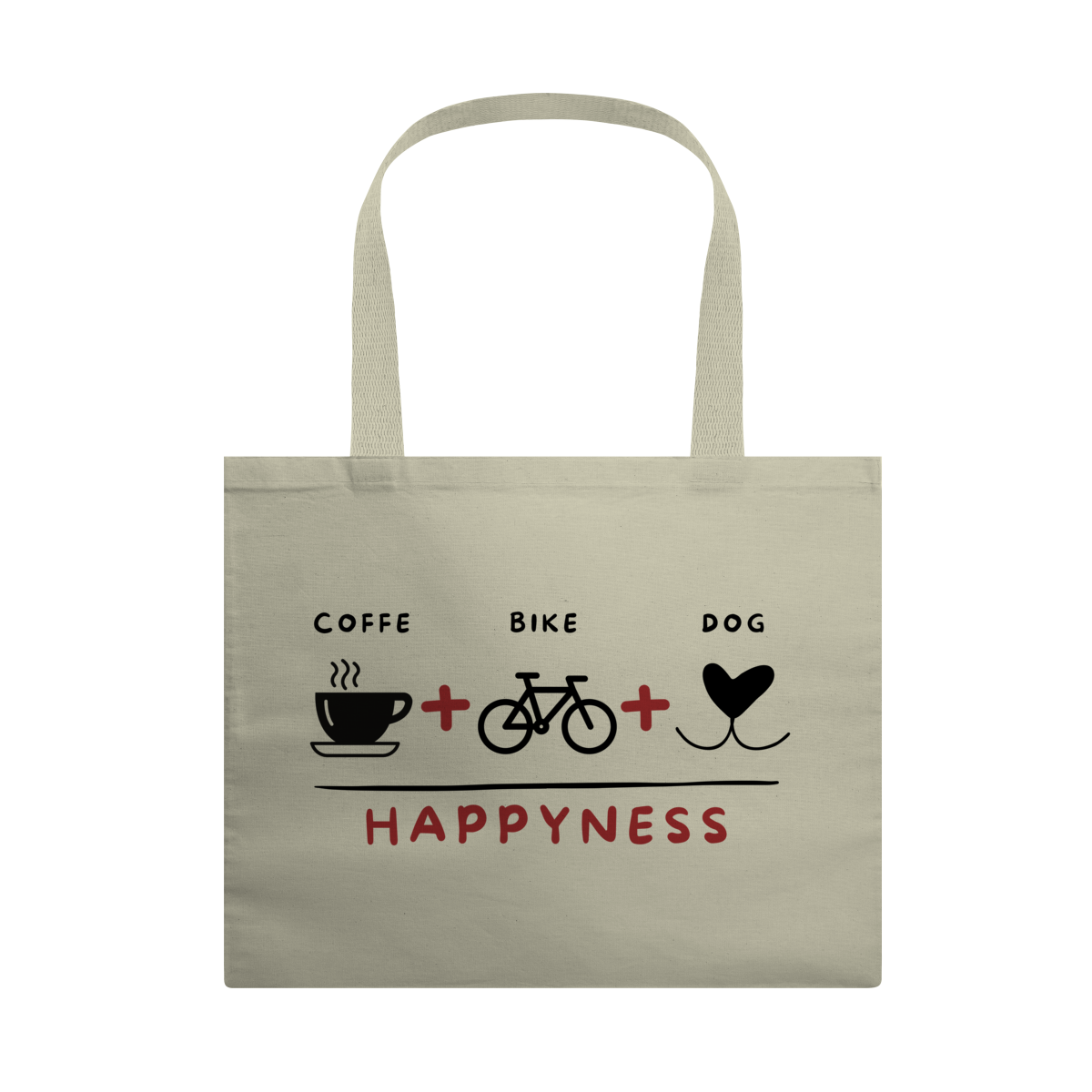 Ecobag G – Coffee + Bike + Dog = Happyness