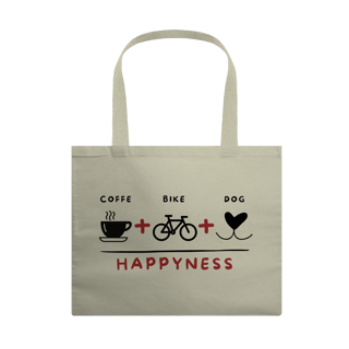 Ecobag G – Coffee + Bike + Dog = Happyness