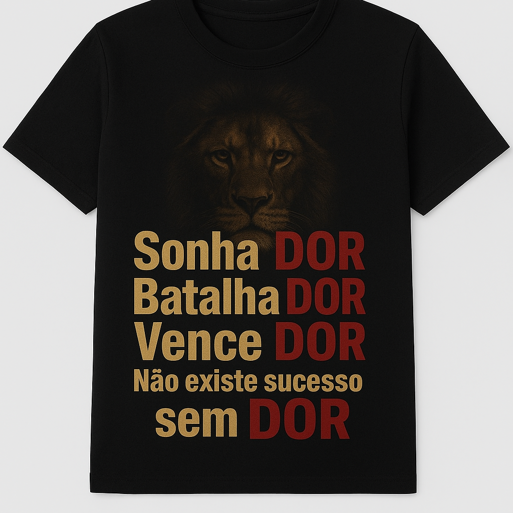 Nome do produto:  Camiseta Motivacional - Força do Leão 