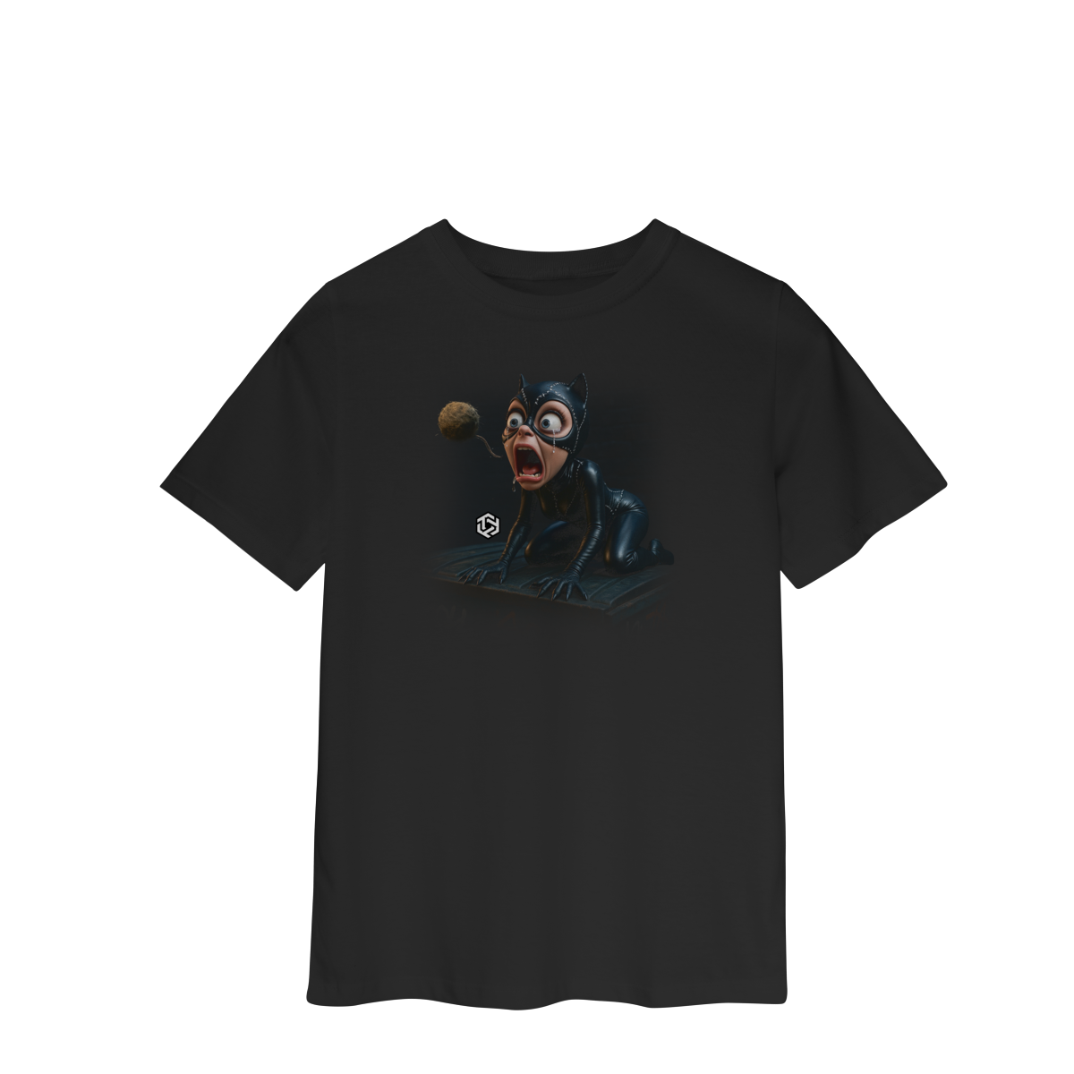 Camiseta Mulher-Gato inusitada Infantil (2 a 8)