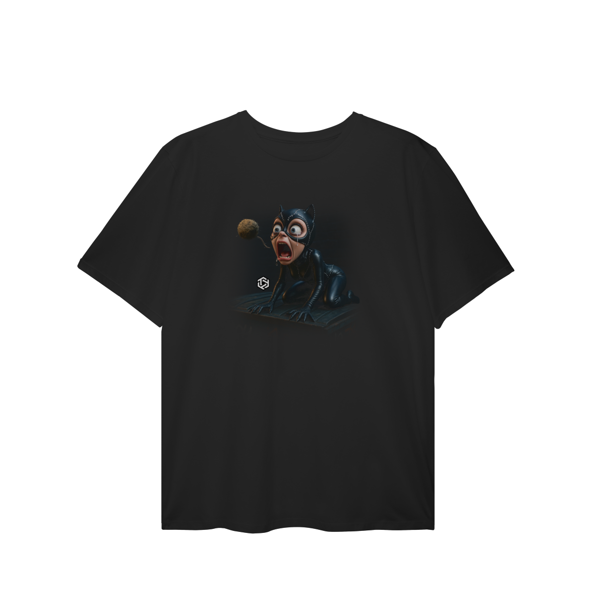 Camiseta Mulher-Gato inusitada Plus Size