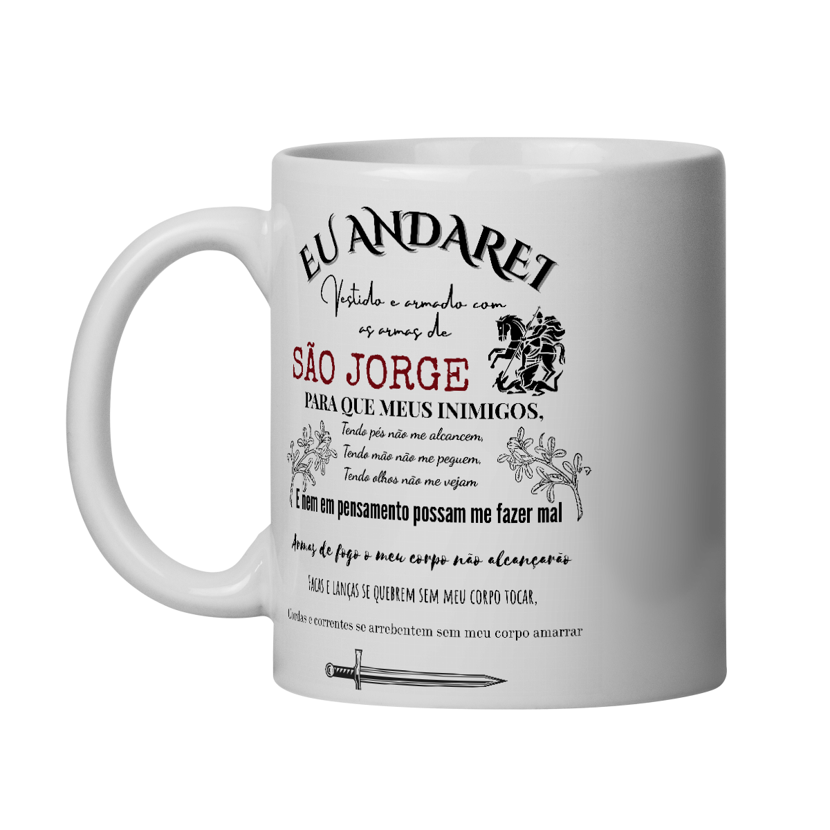 Nome do produto: Caneca Reza de São Jorge