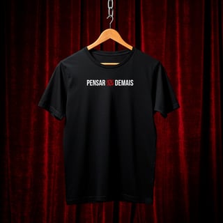 Camiseta Masculina Pensar Demais Horizontal