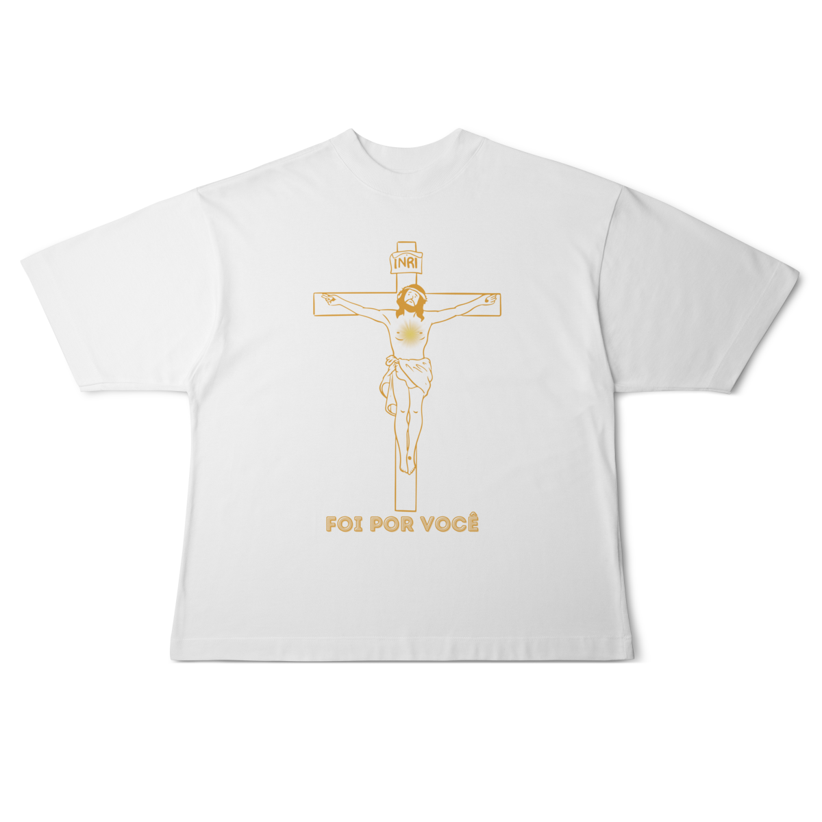 Camiseta Oversized - Foi por Você  - Cruz