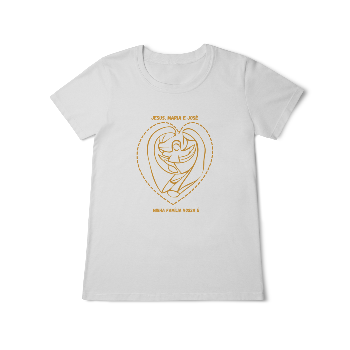 Camiseta Feminina Baby Long Classic - Jesus, Maria e José  - Minha Família
