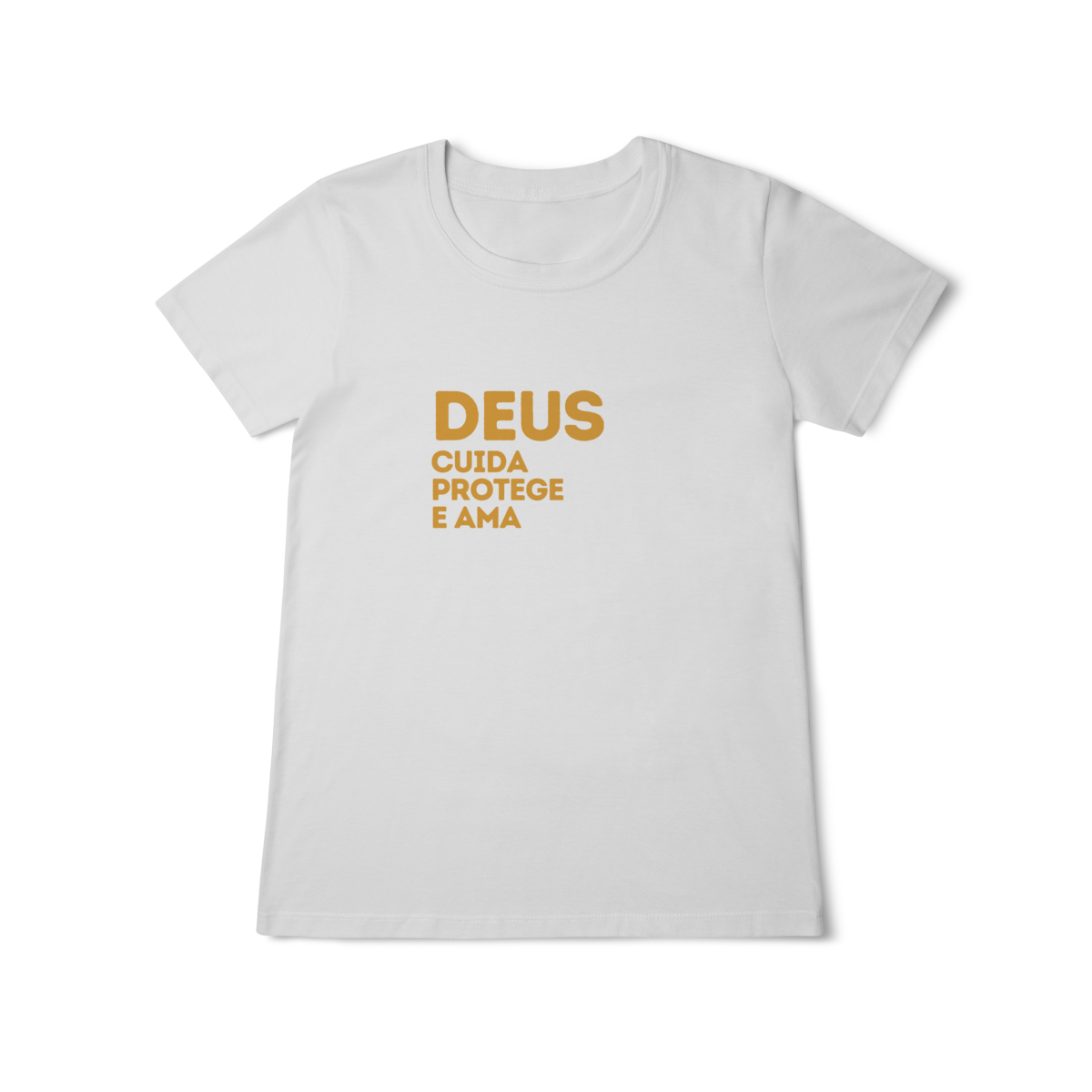 Camiseta Feminina Baby Long Classic - Deus cuida, protege e ama
