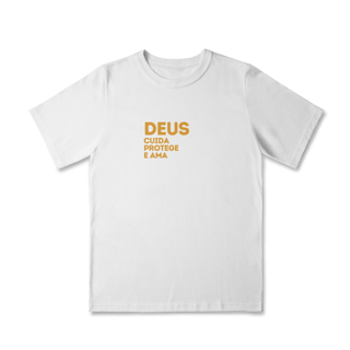  Camiseta Quality Infantil (2 a 8) - Deus cuida, protege e ama