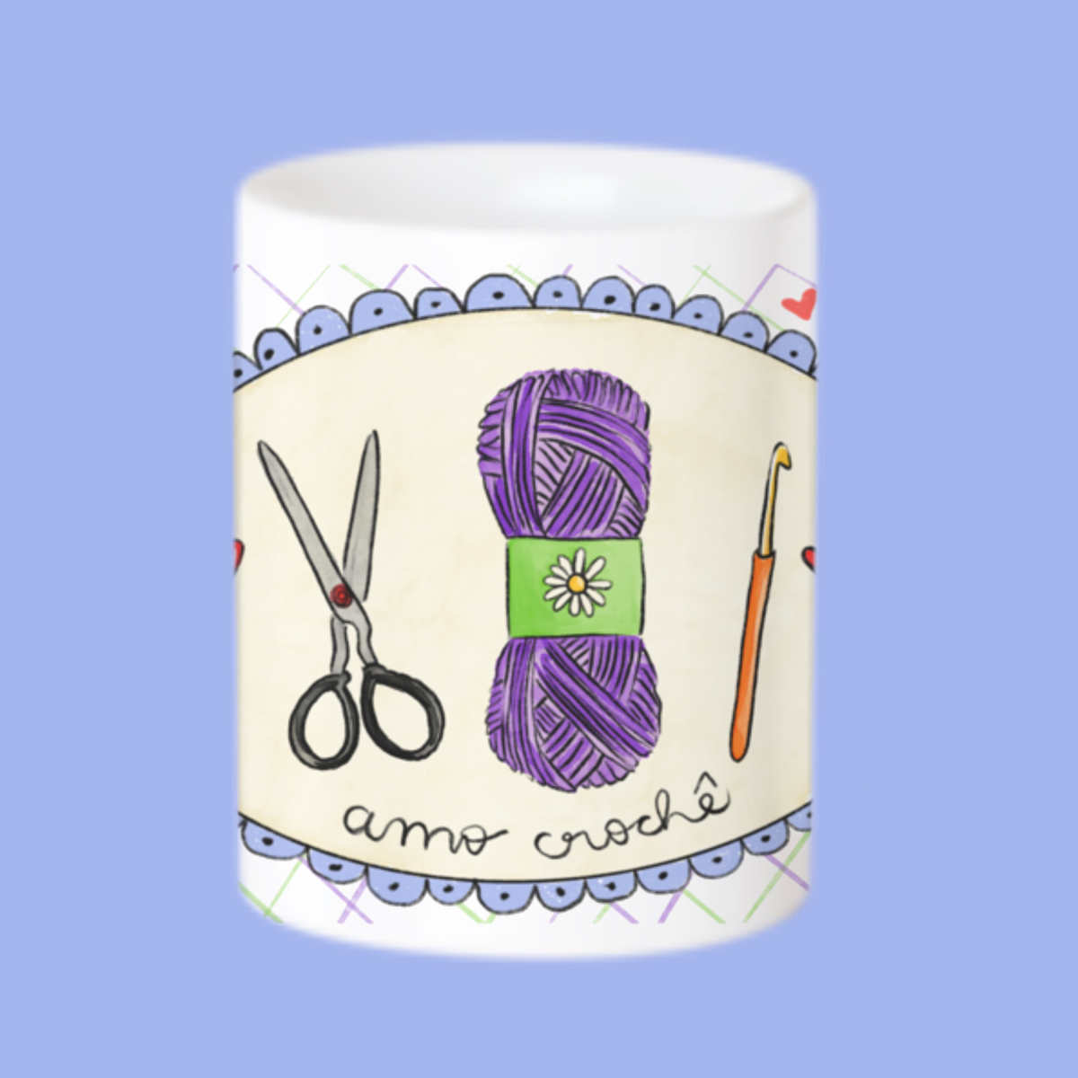 Caneca amo crochê