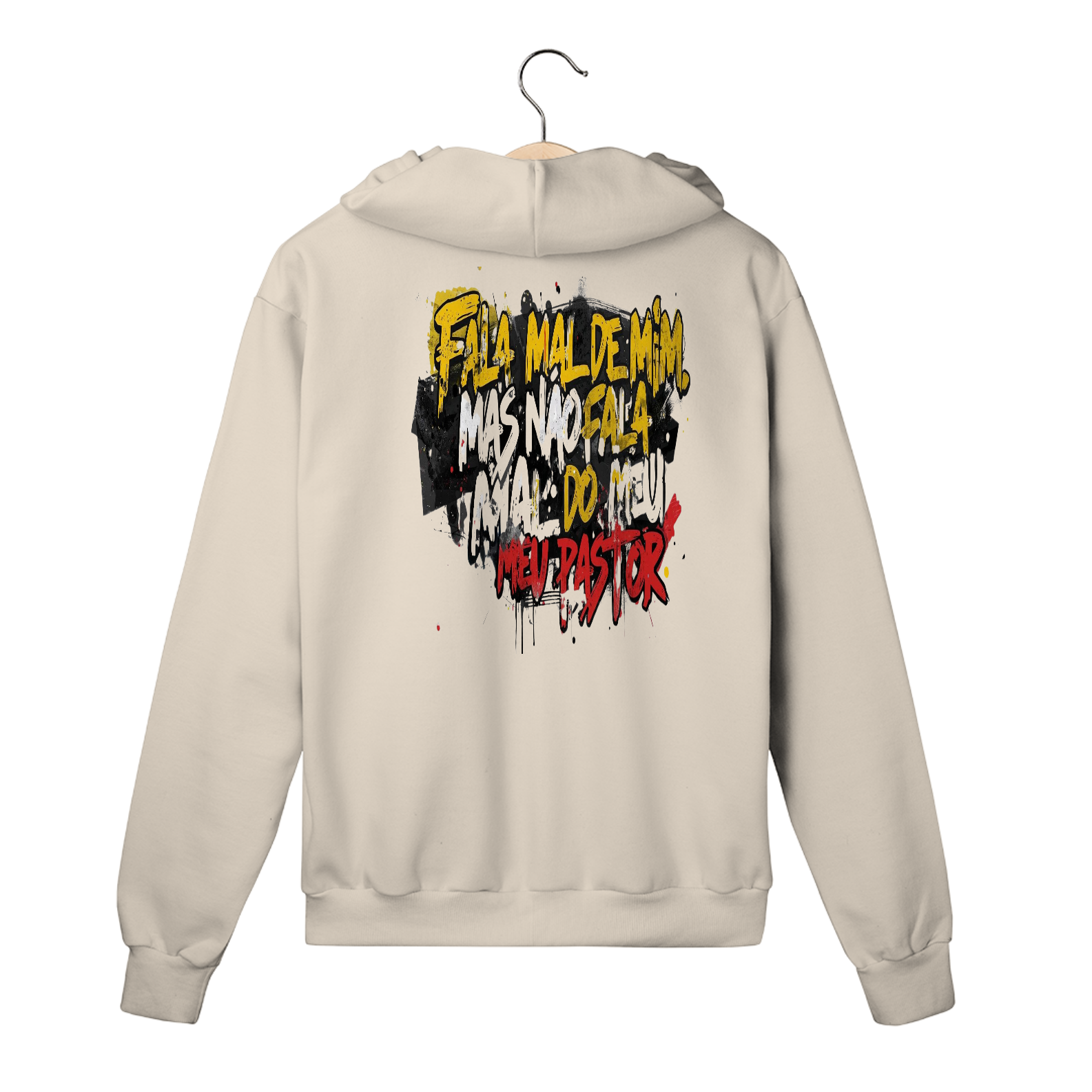Moletom “Fala mal de mim, mas não fala mal do meu pastor”
