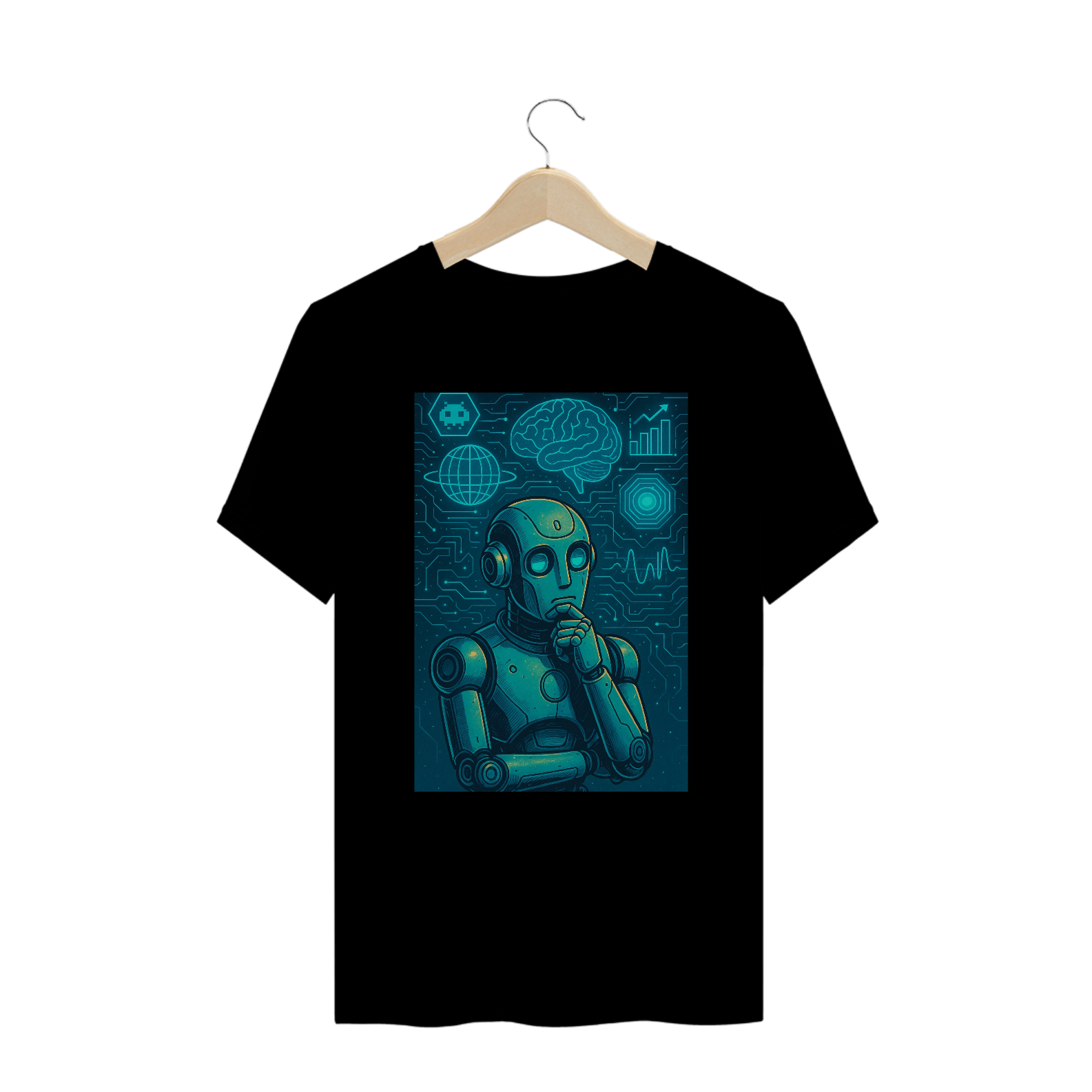 Camiseta Nerd Robô Futurista