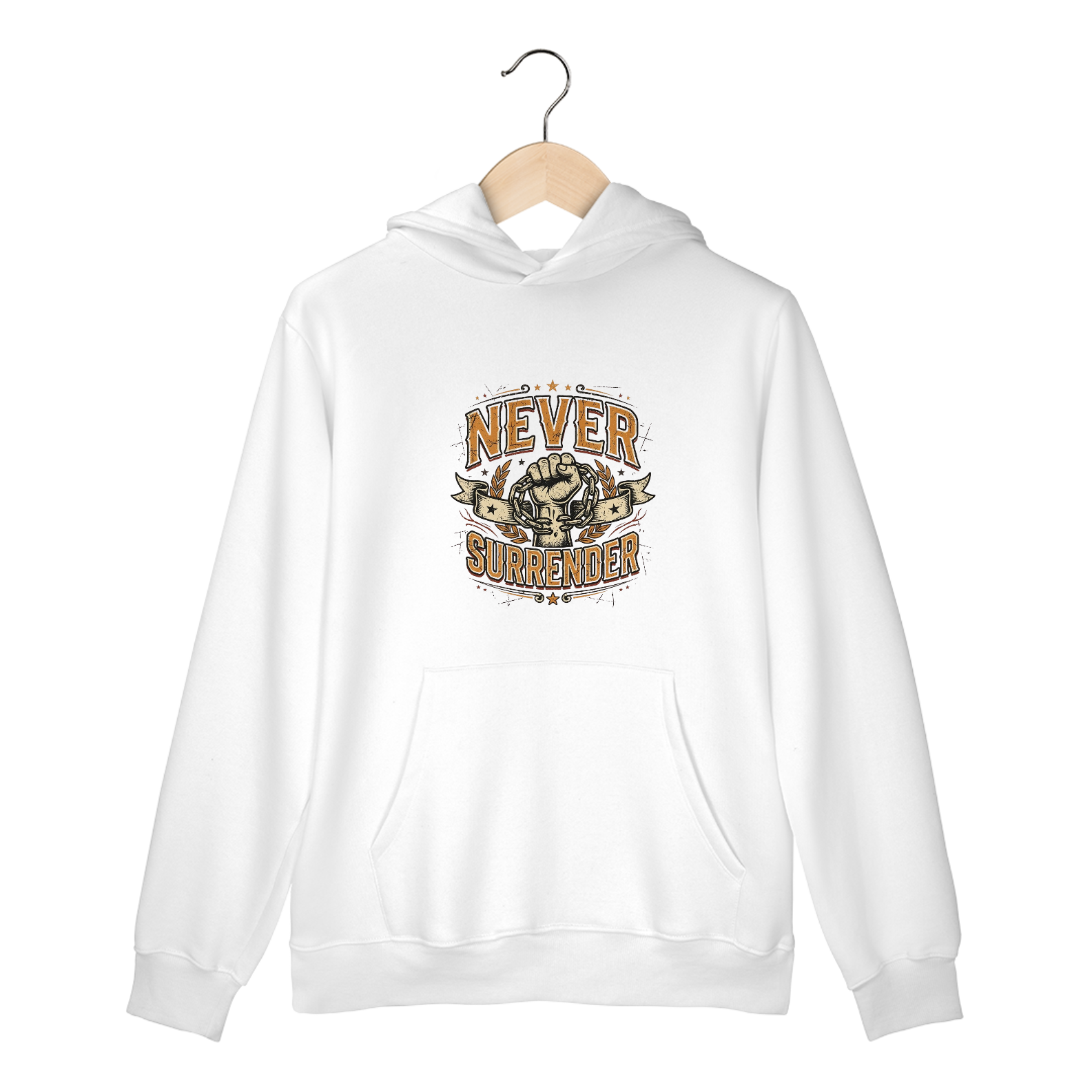 Moletom com bolso Never Surrender 