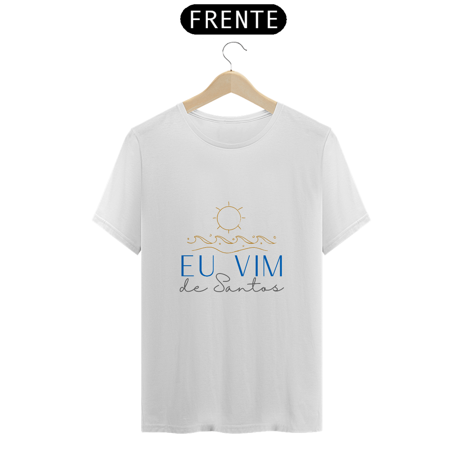 Nome do produto: Camiseta Eu Vim de Santos Sol