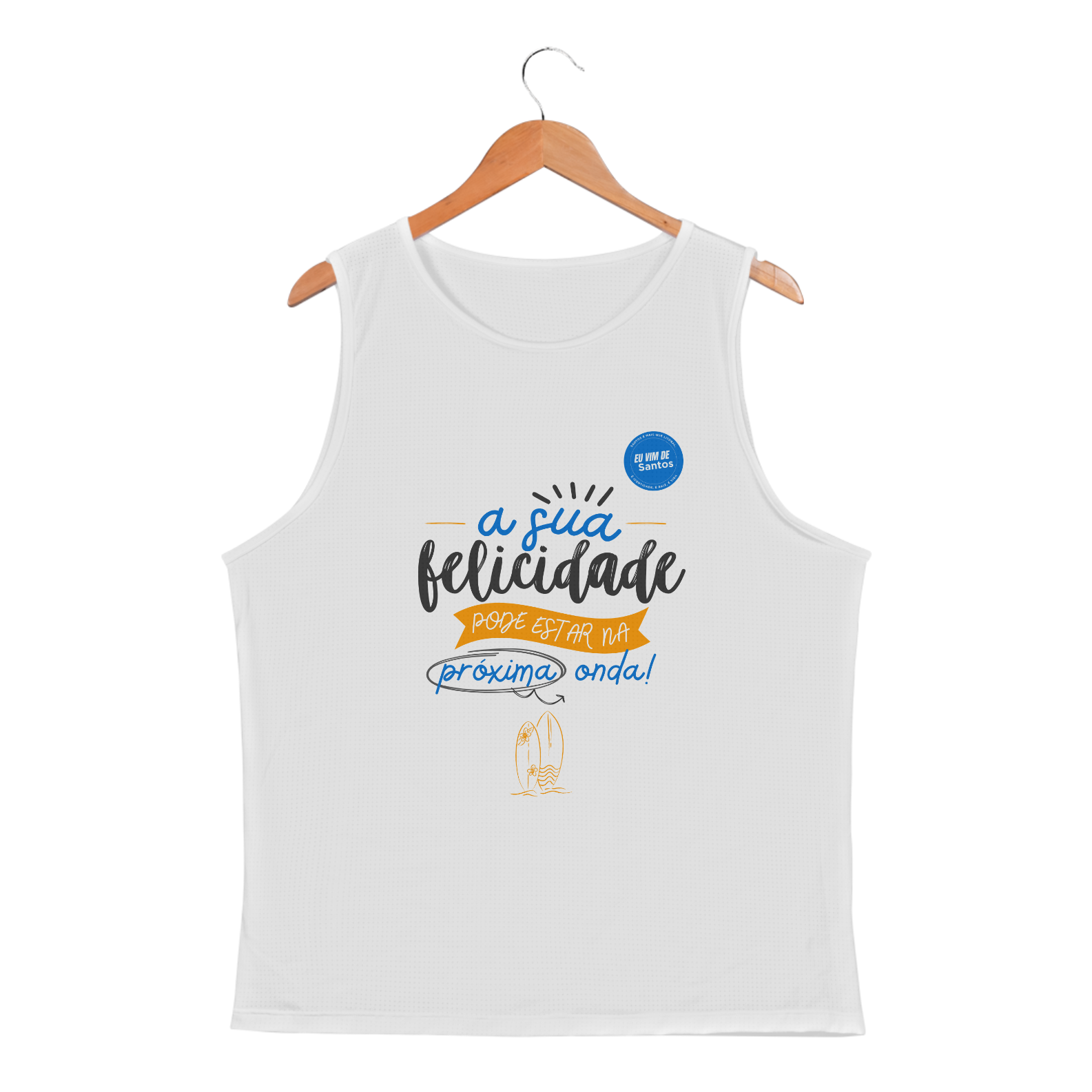 Nome do produto: Regata Masculina Sport Dry - A sua felicidade pode estar na próxima onda