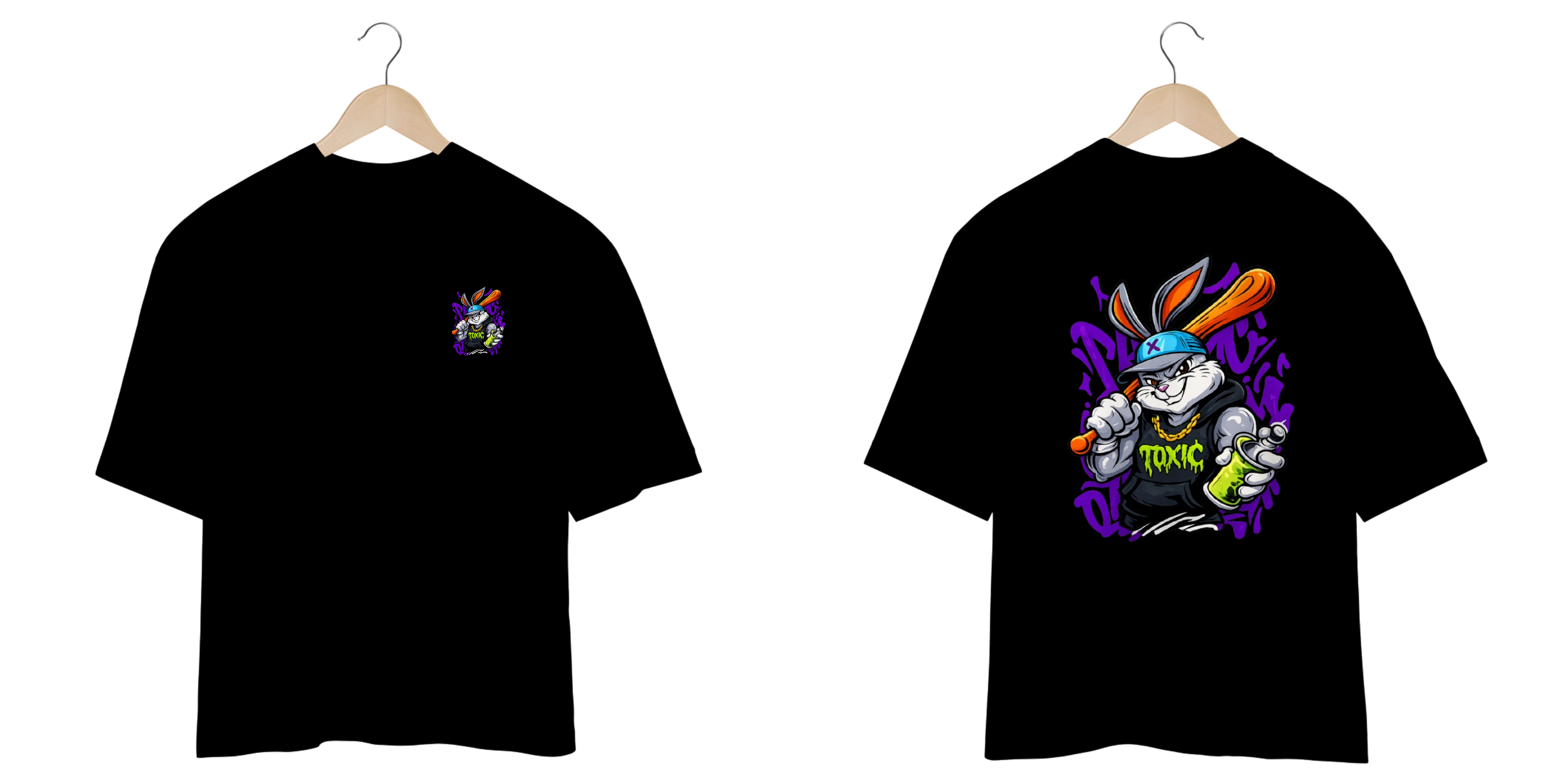 Nome do produto: CAMISETA OVERSIZED COELHO MALUCO TOXIC