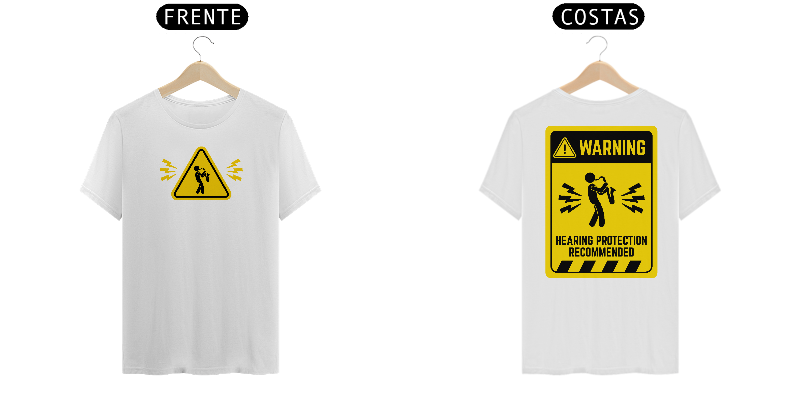 CAMISETA WARNING SAXOFONISTA - BRANCA