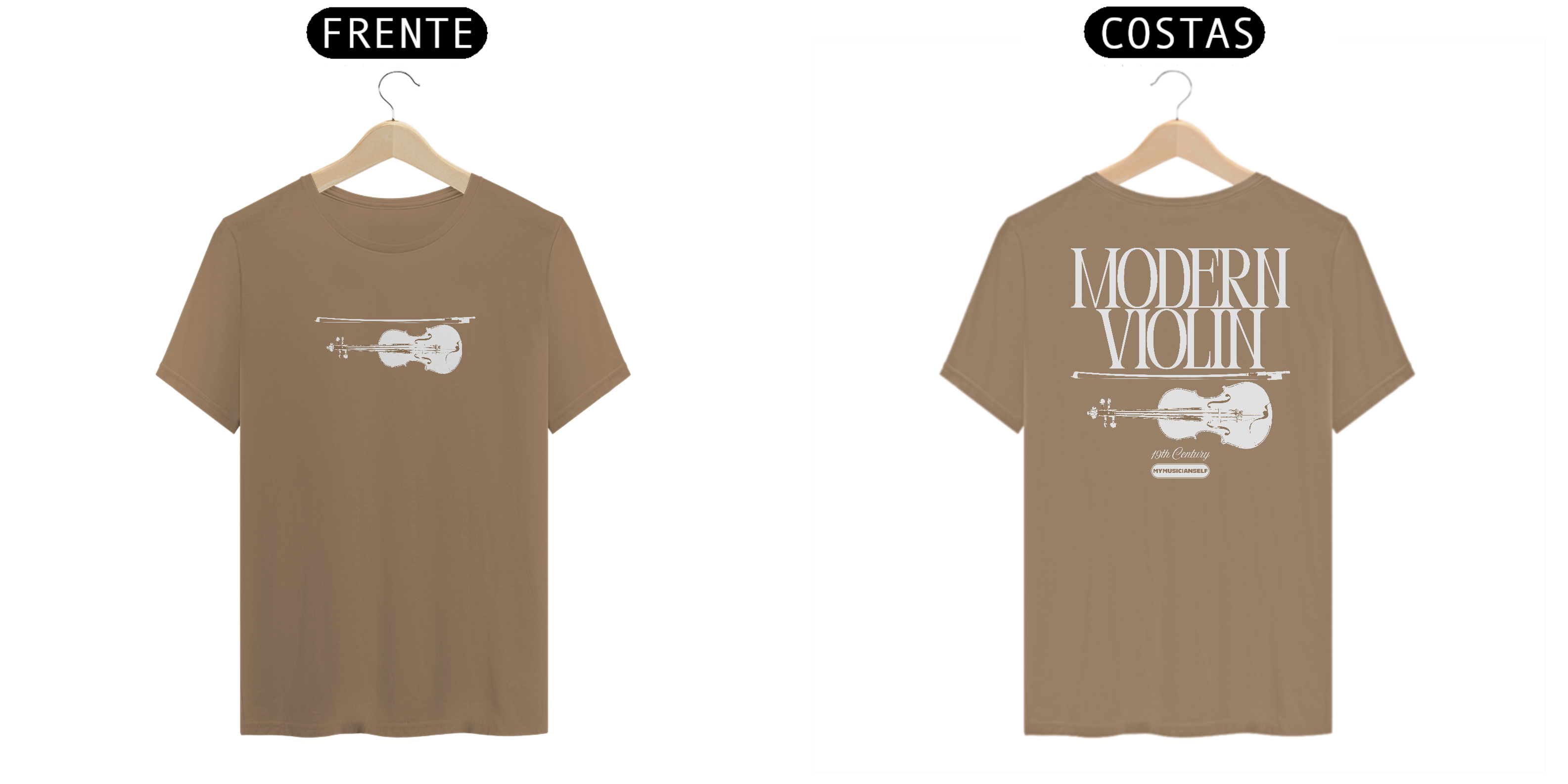 CAMISETA MODERN VIOLIN - MARROM