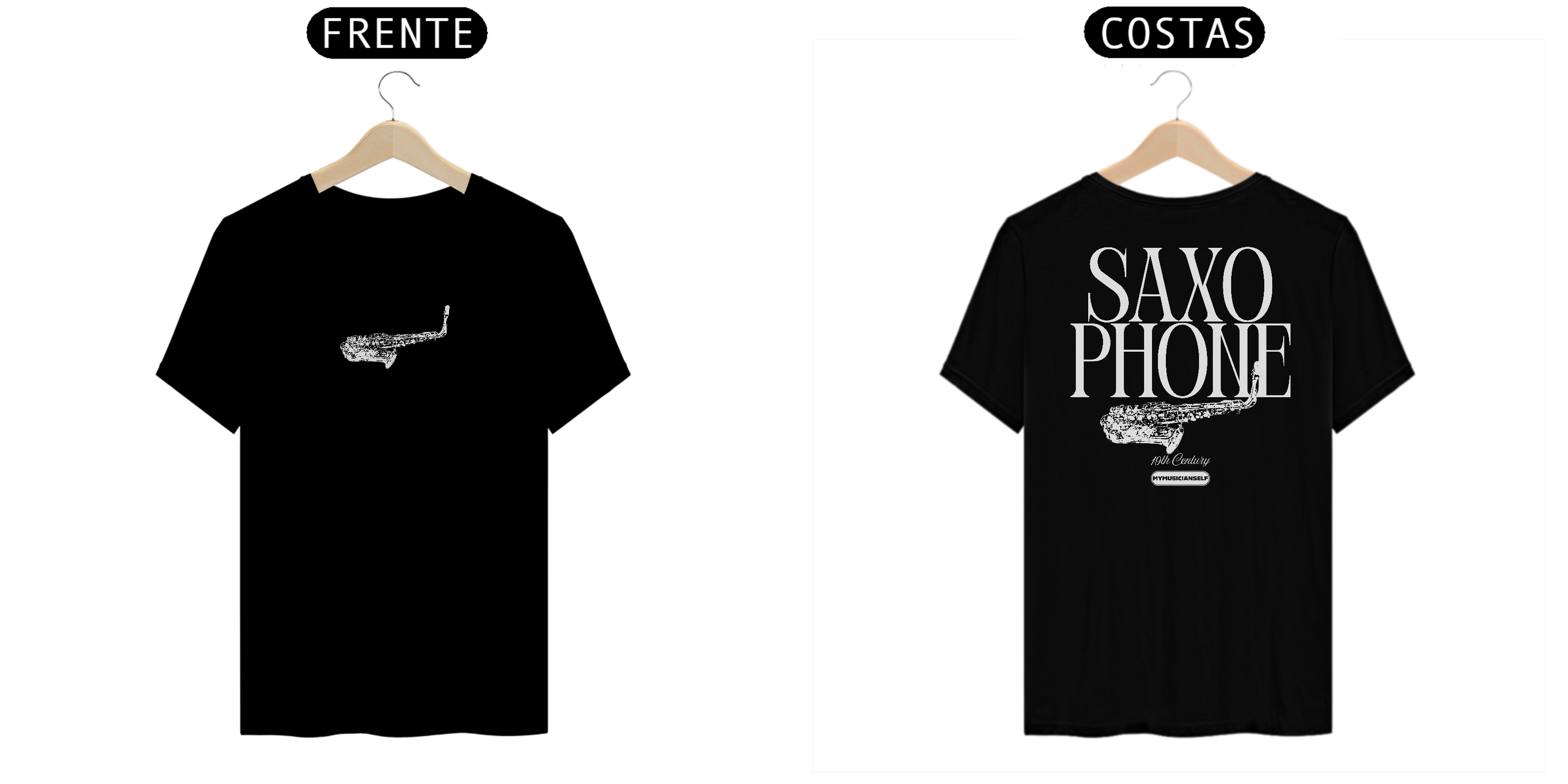 CAMISETA SAXOPHONE - PRETA