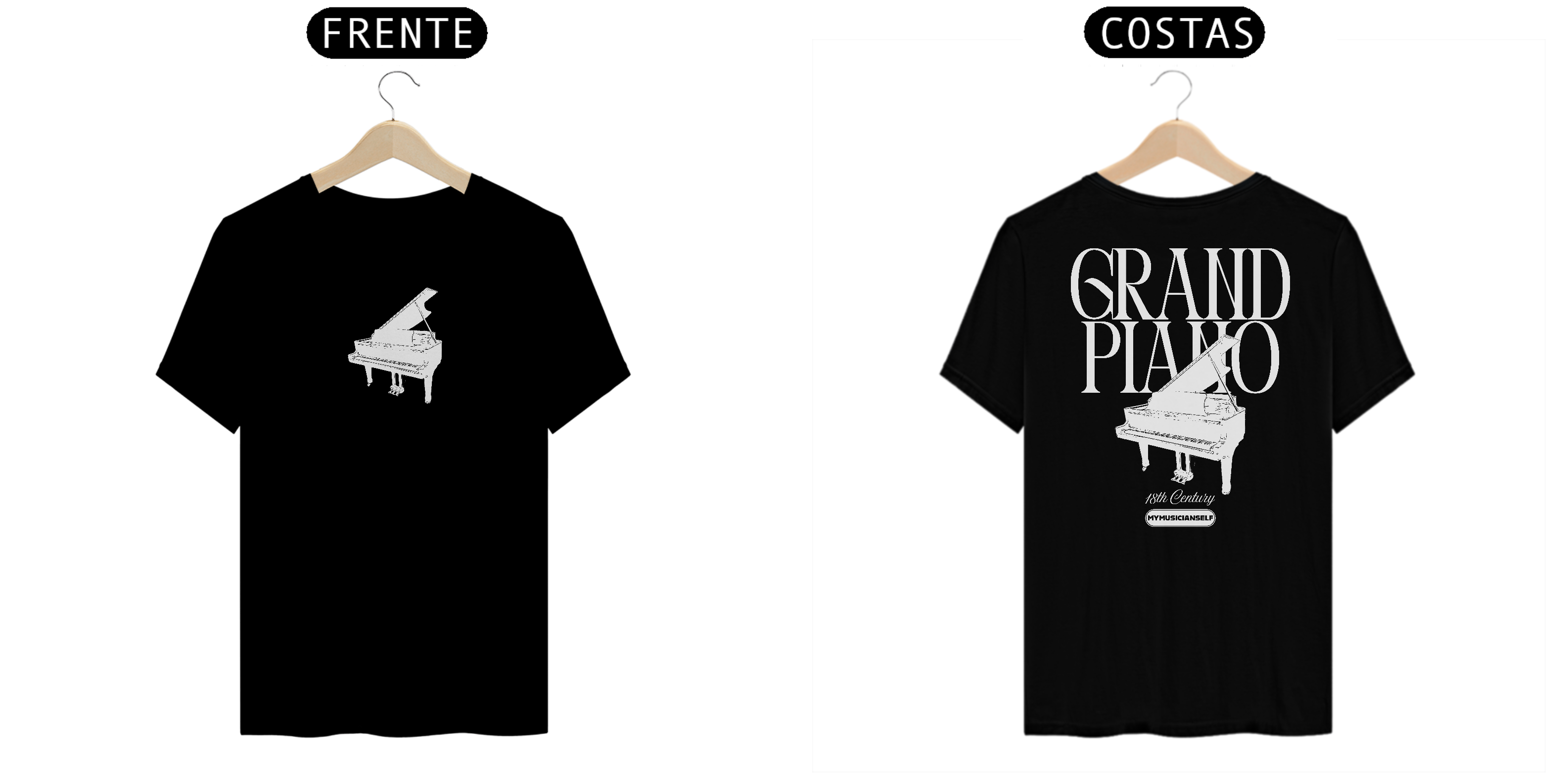 CAMISETA GRAND PIANO - PRETA
