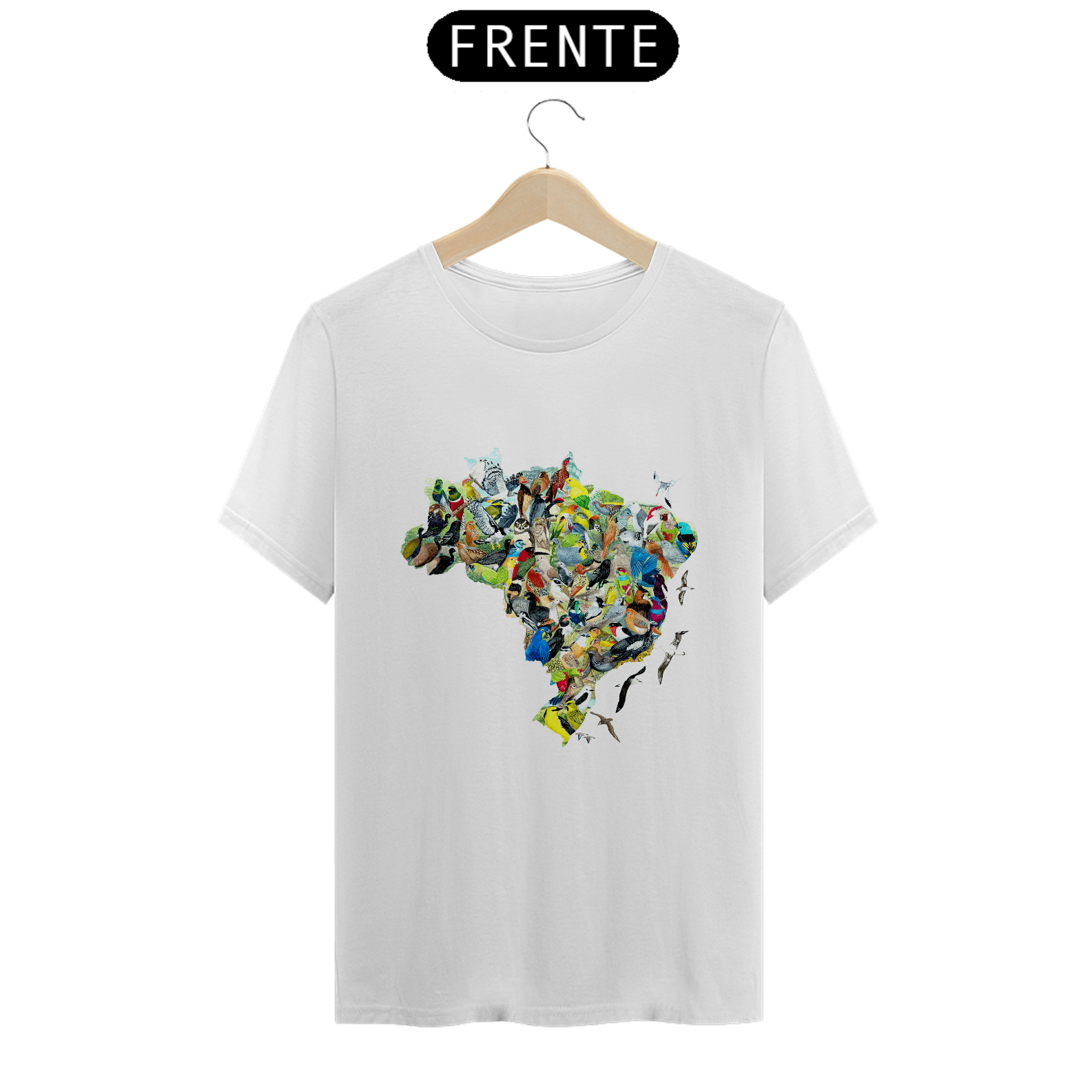 Camiseta | Mapa das aves ameaçadas do Brasil