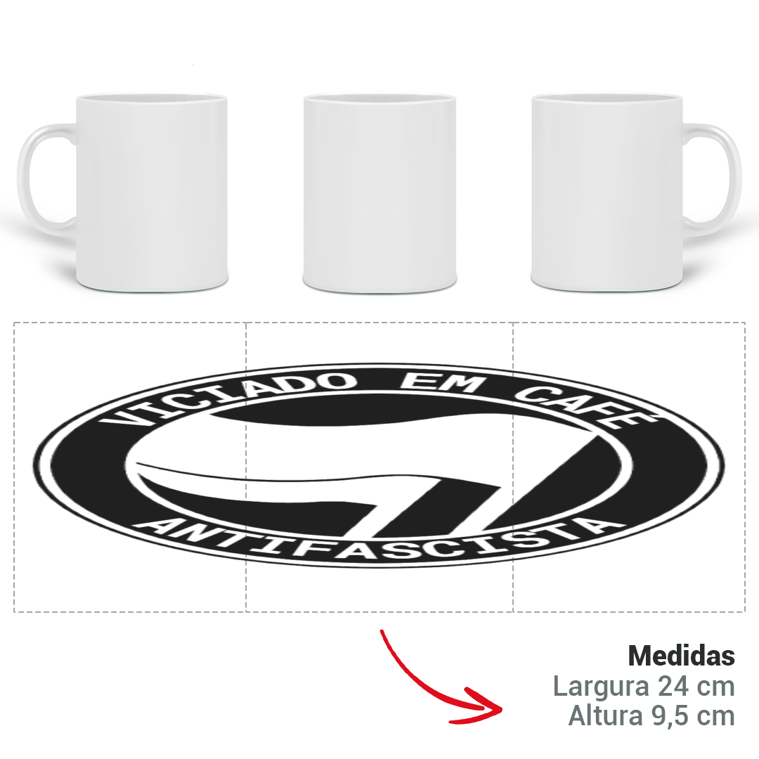 Nome do produto: Caneca Viciado em Café Antifascista