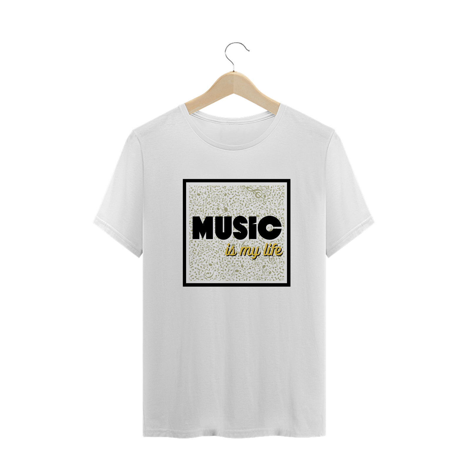 Nome do produto: Camiseta Music is My Life branca