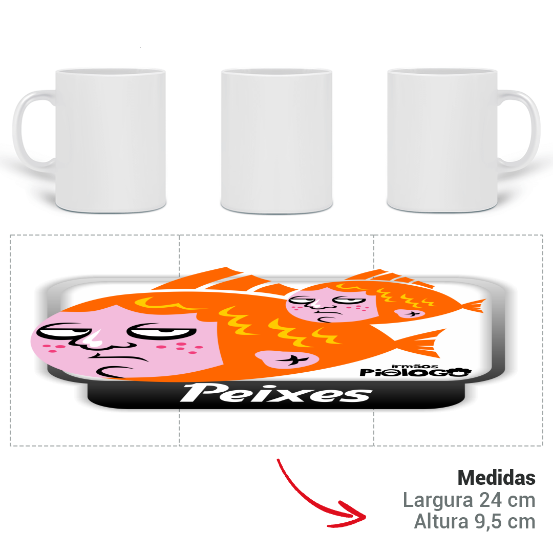 Nome do produto: Caneca Signo Peixes Cotoco