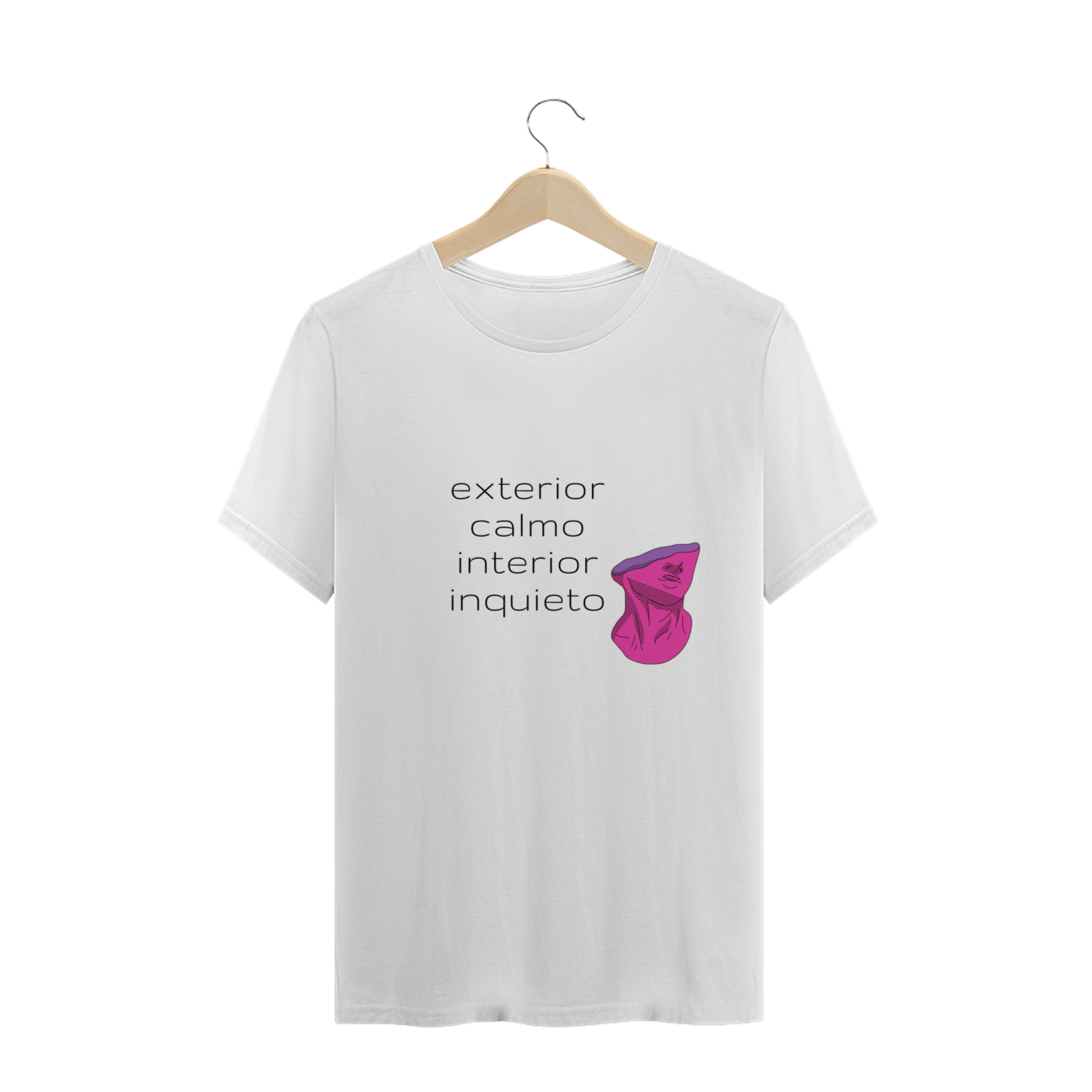 Nome do produto: Camiseta Calmo e Inquieto Branca
