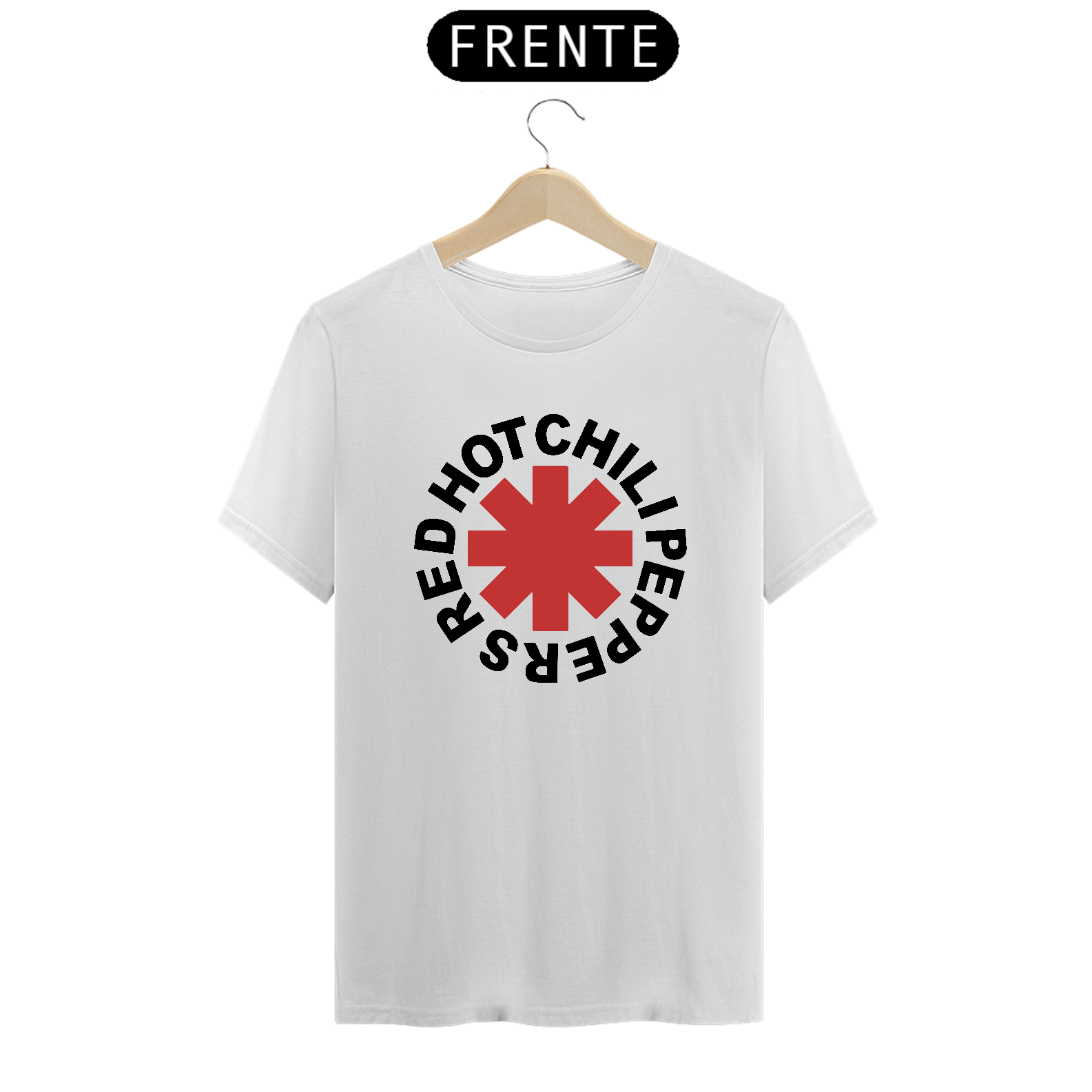 Nome do produto: Camiseta Red Hot Chili Peppers -  Logo Frente