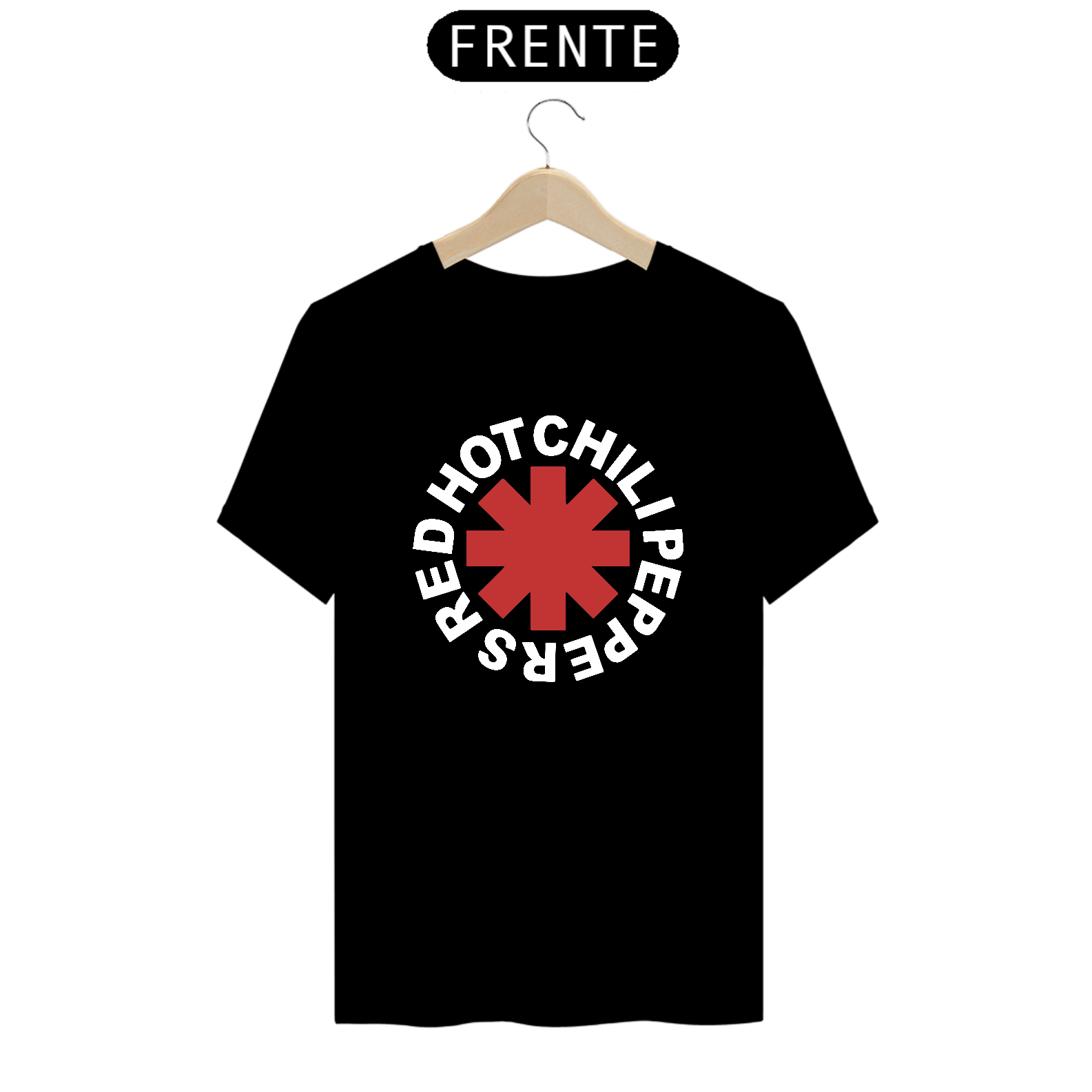 Nome do produto: Camiseta Red Hot Chili Peppers -  Logo Frente