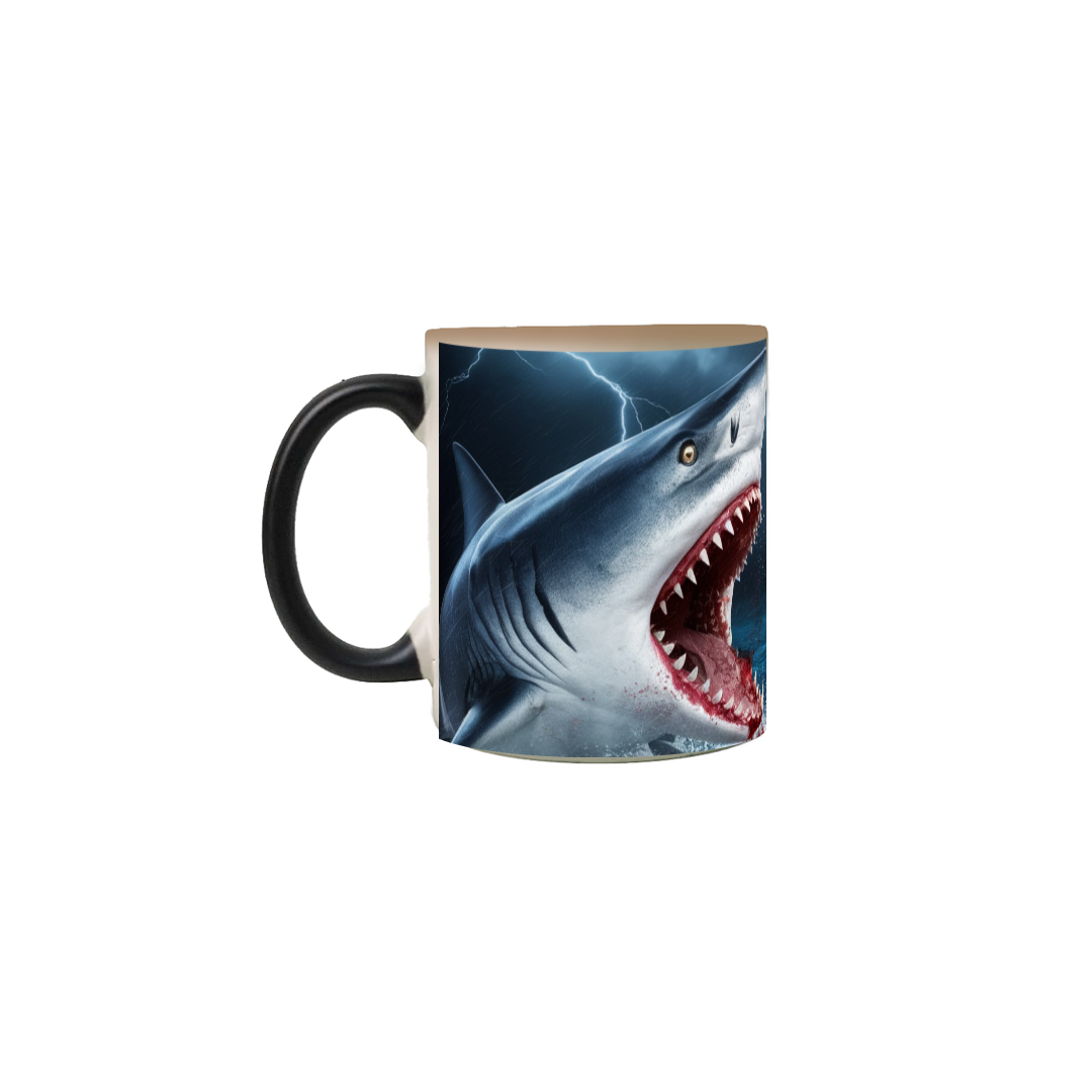 Nome do produto: Caneca Mágica - Tubarão X Crocodilo