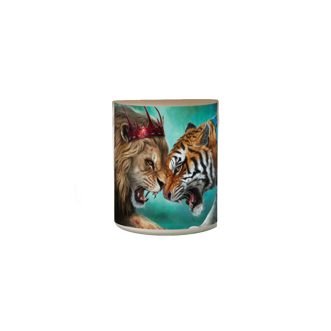 Nome do produto: Caneca Mágica - Leão X Tigre