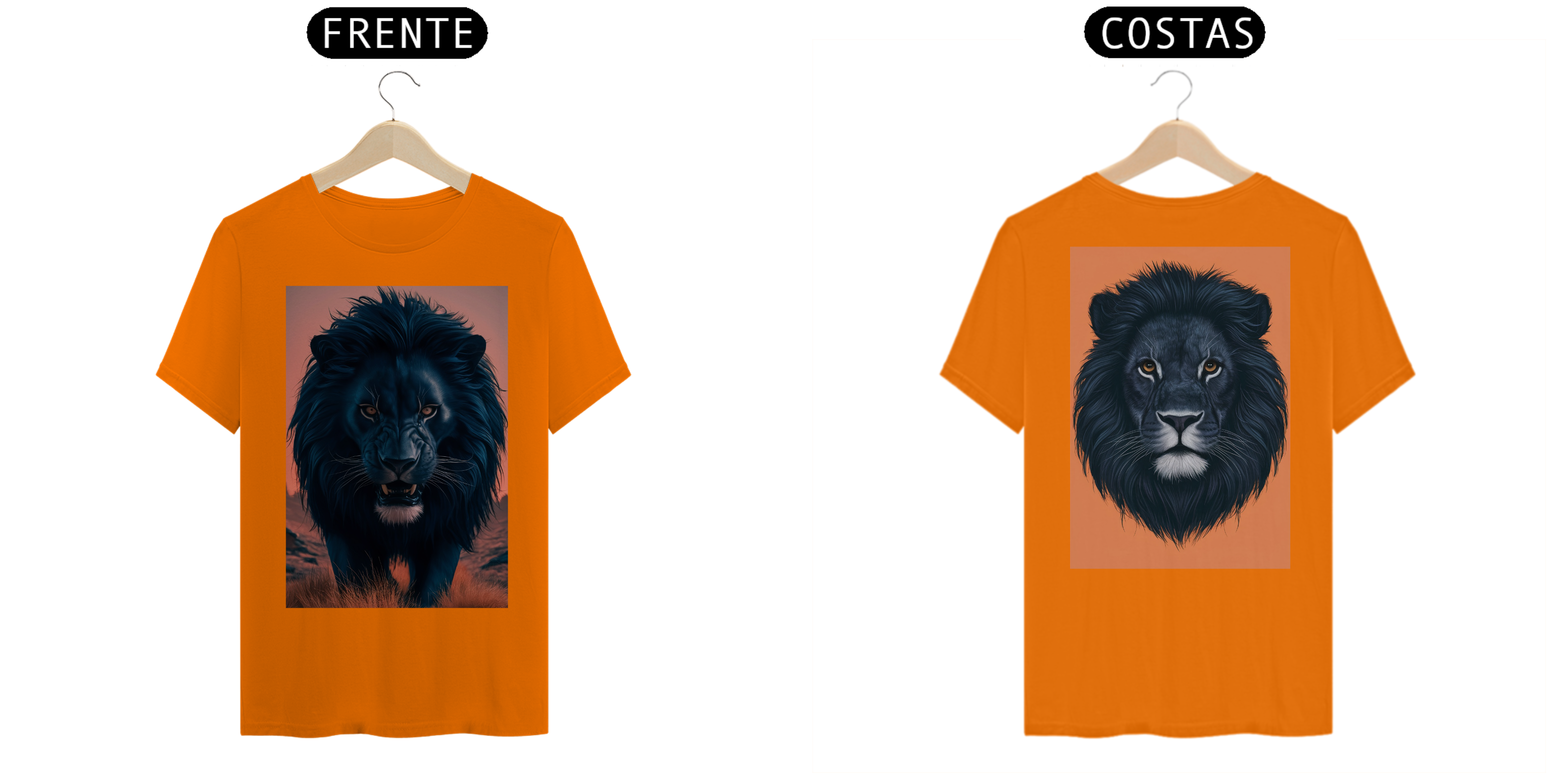 Nome do produto: [ESPECIAL] Leão Preto [Imagem Criada - Frente e Verso]