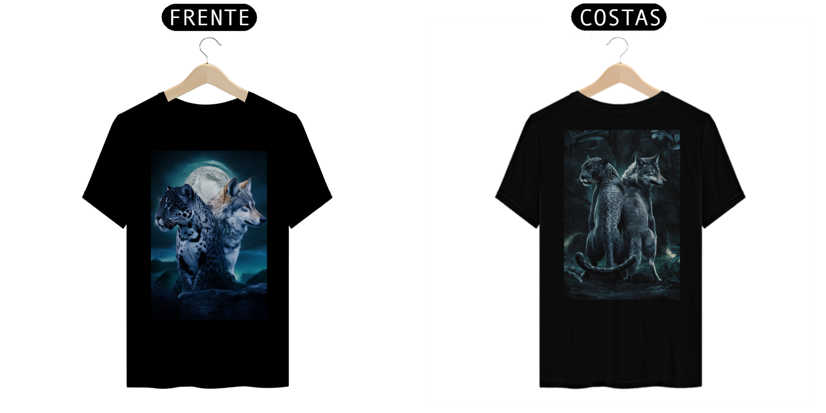 Nome do produto: [ESPECIAL] Onça Pintada e Lobo [Frente a Verso]