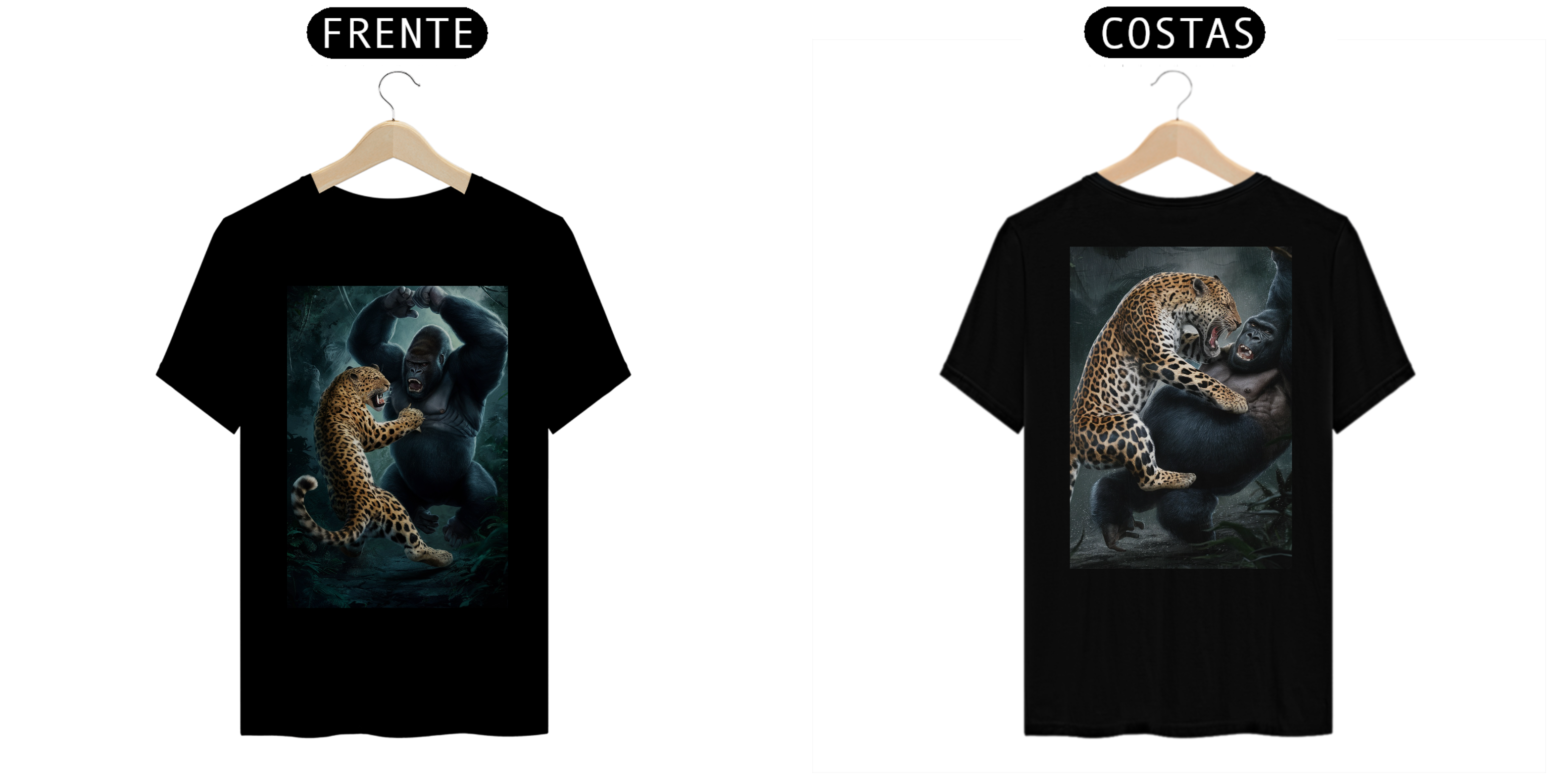 Nome do produto: [ESPECIAL] Leopardo X Gorila [Frente e Verso]