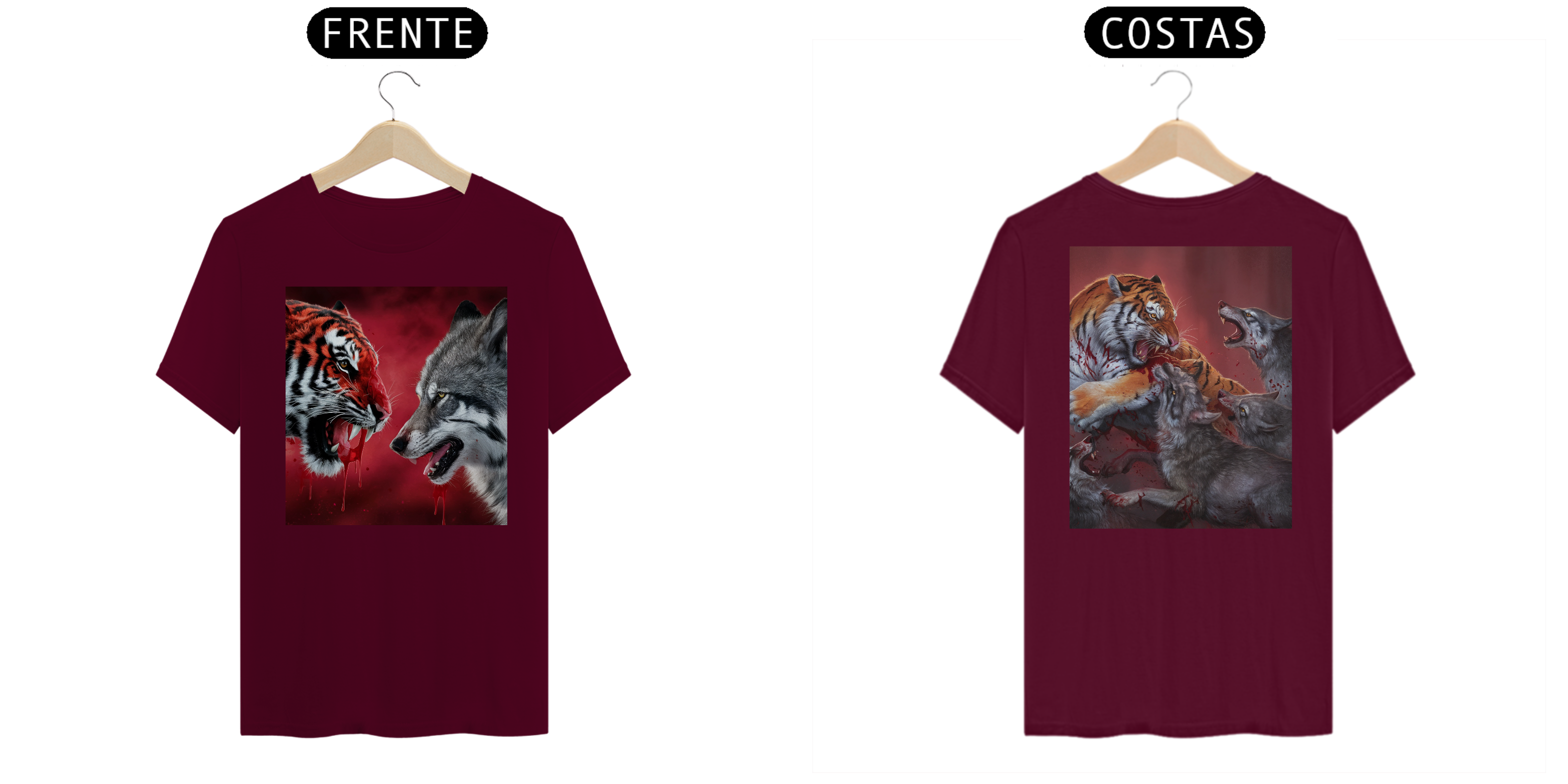 Nome do produto: [ESPECIAL] Tigre X Lobos [FRENTE E COSTAS] 