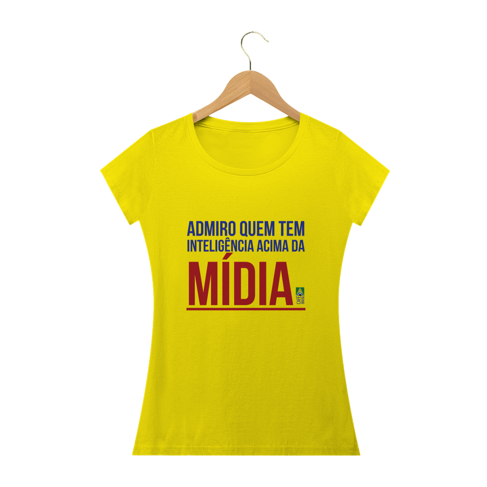 Nome do produto: Camiseta Midia Feminina (amarela)