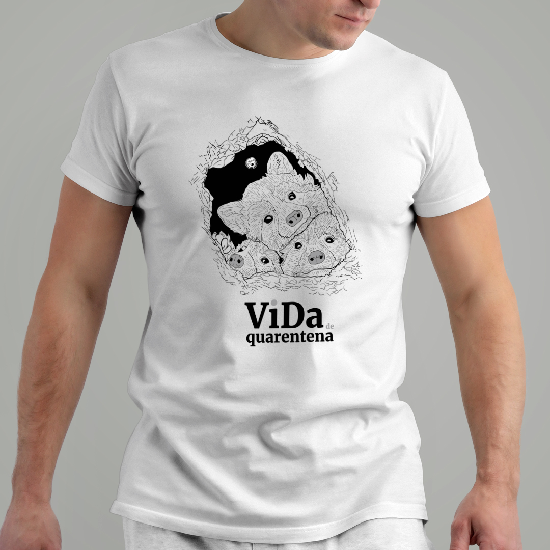 Nome do produto: Camiseta Branca Vida de Quarentena
